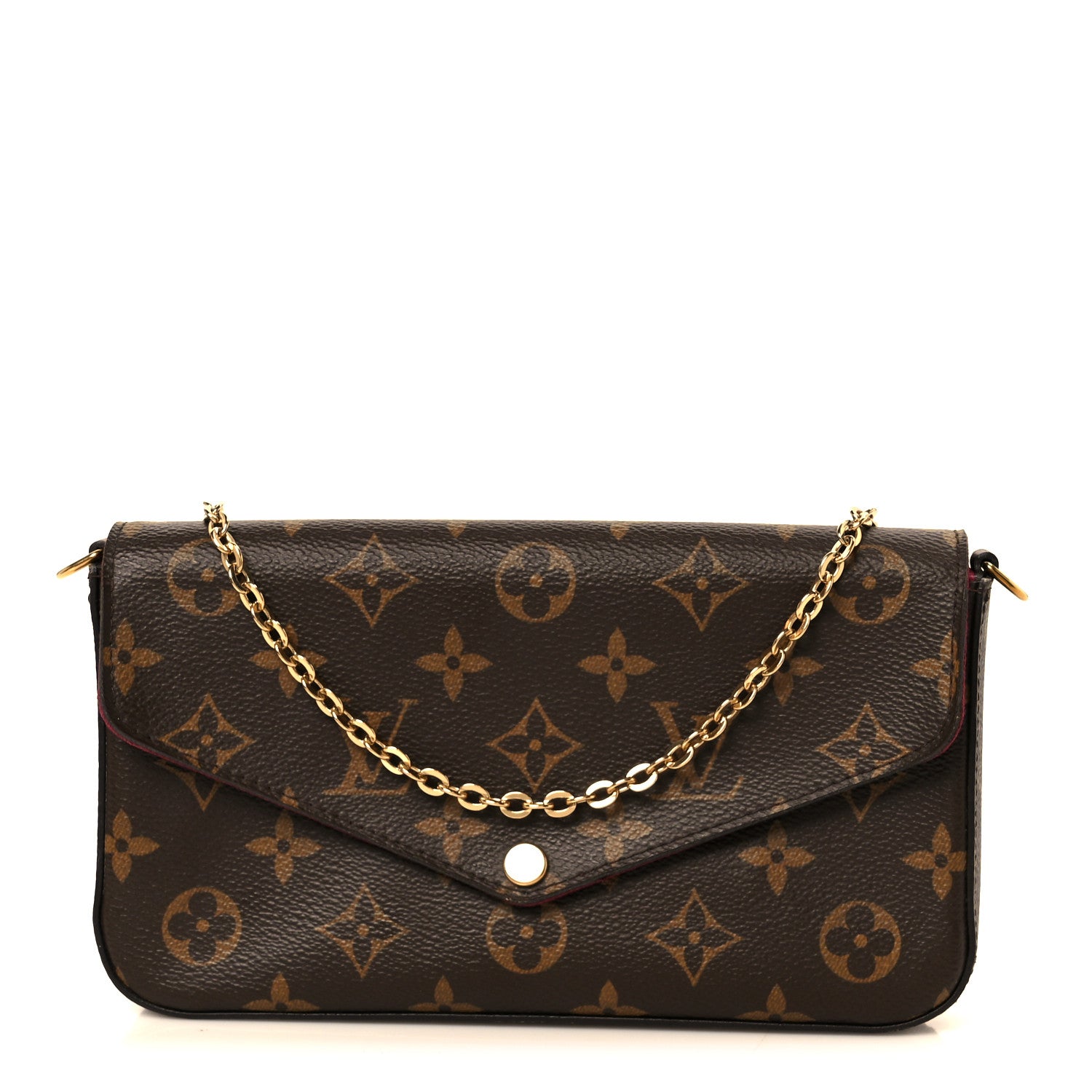 Monogram Pochette Felicie Chain Wallet Fuchsia