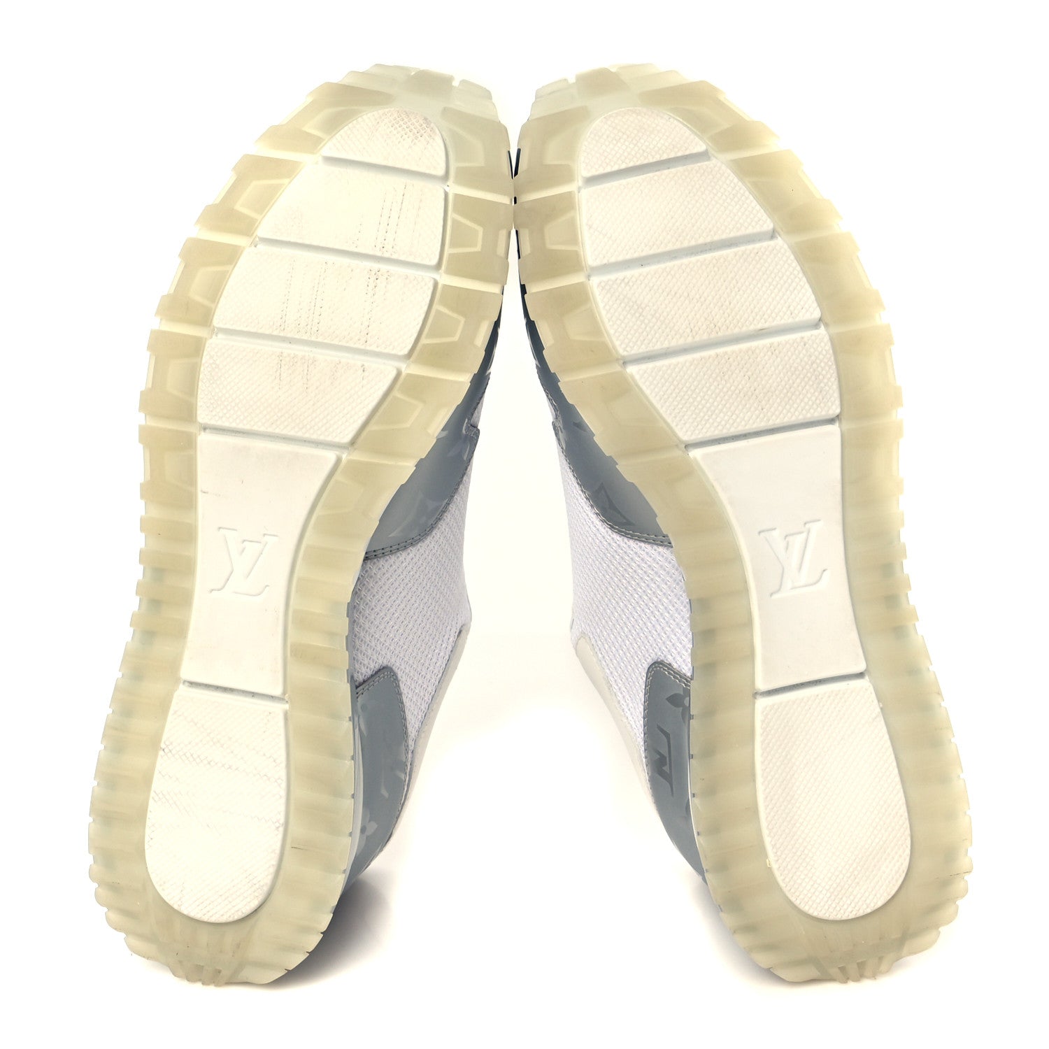 Technical Mesh Metallic Monogram Mens Run Away Sneakers 7 White