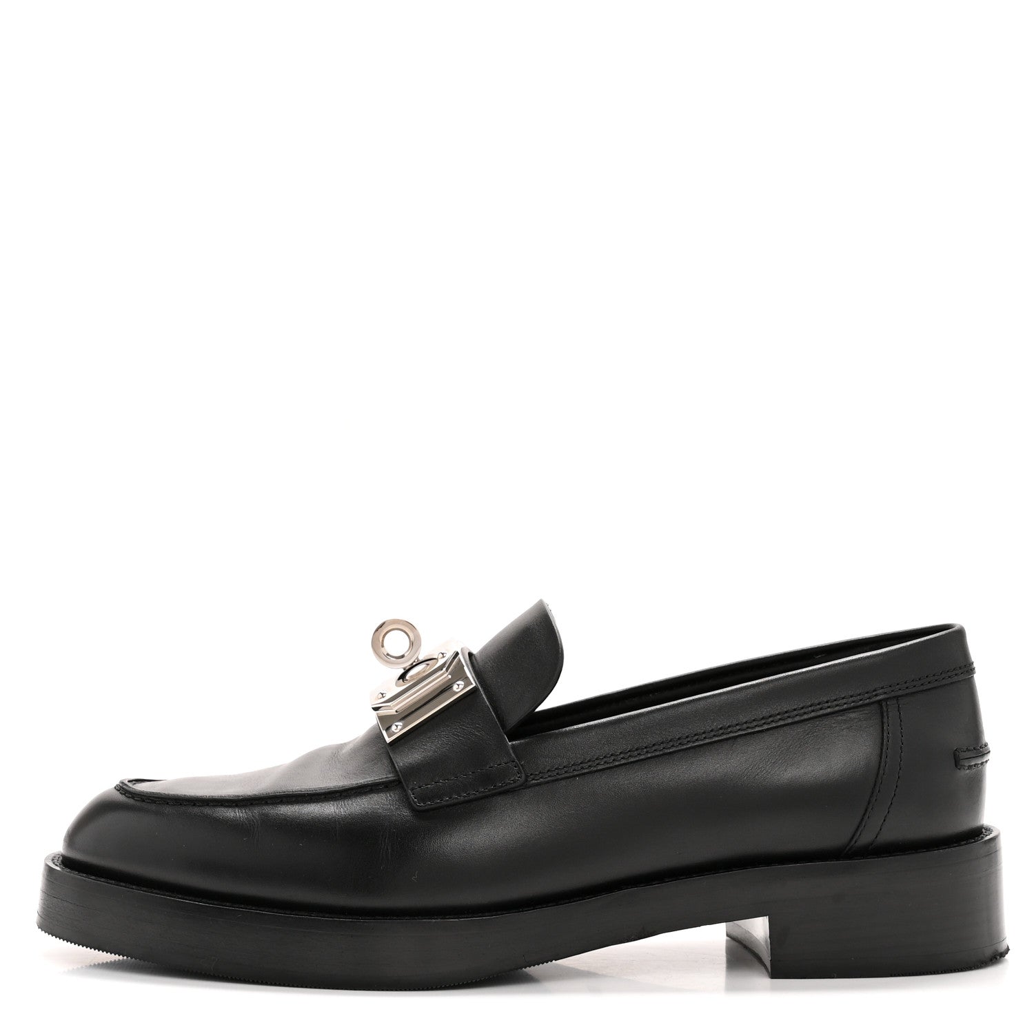 Calfskin Womens Hot Loafer 39.5 Black