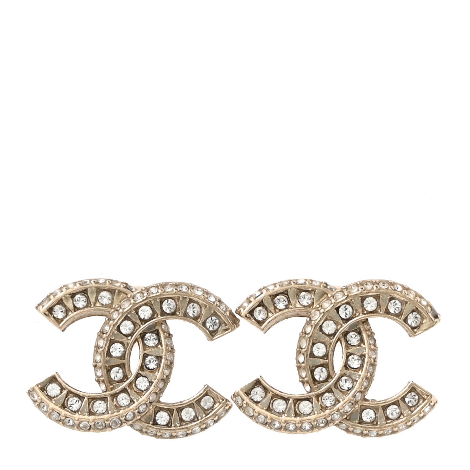 Crystal Timeless CC Earrings Light Gold