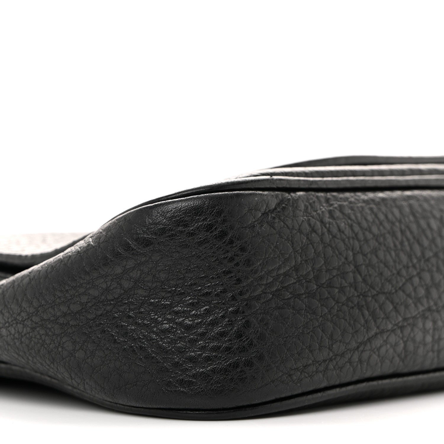 Pebbled Calfskin Small Soho Flap Crossbody Black
