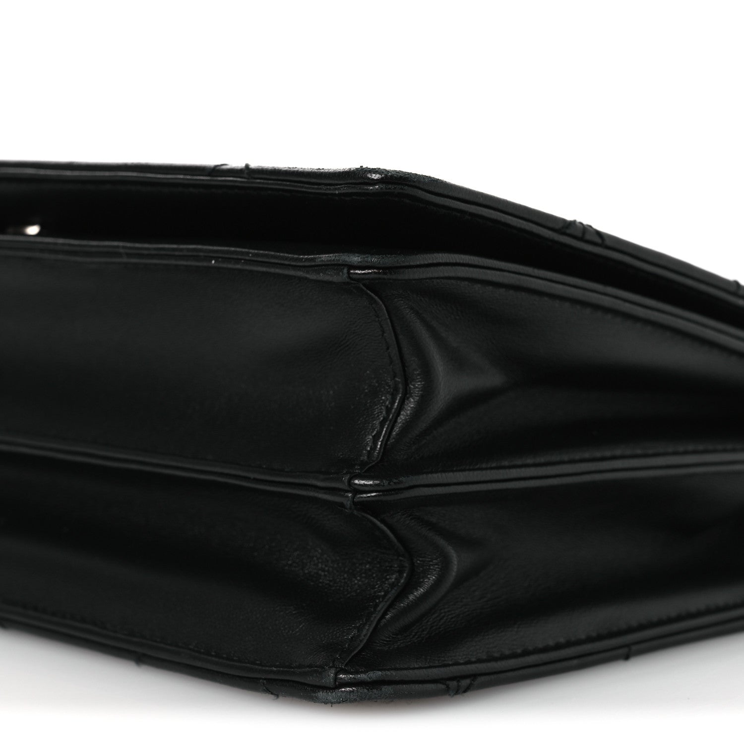Nappa Triangle Stitched Spectrum Shoulder Bag Black