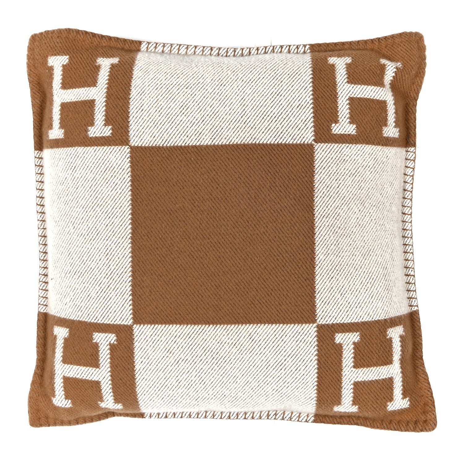 Wool Cashmere Avalon Pillow PM Ecru Camel