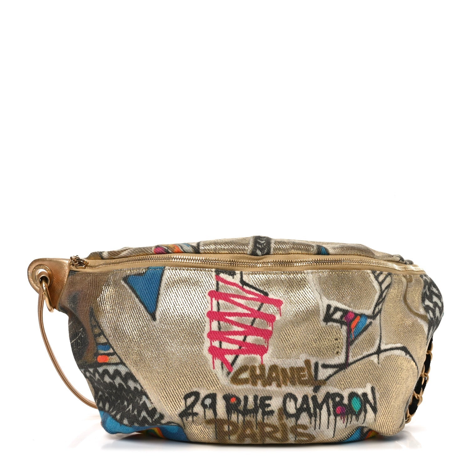 Graffiti Printed Canvas Street Spirit Waist Belt Bag Multicolor