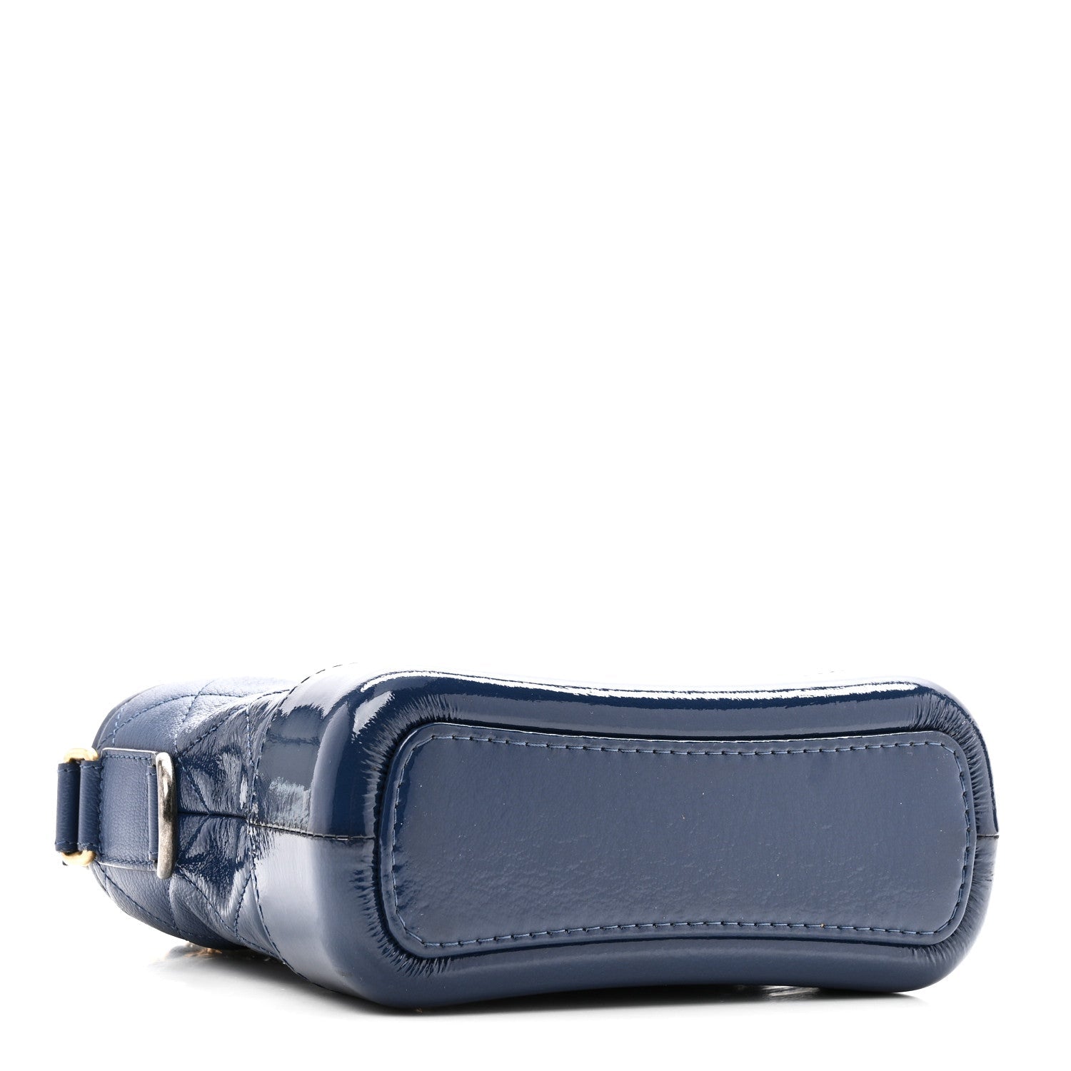 Patent Goatskin Quilted Small Gabrielle Hobo Blue