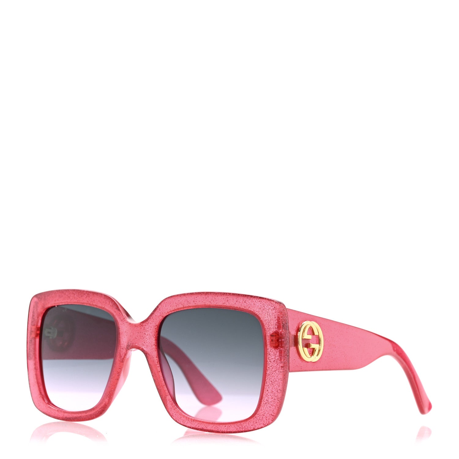 Acetate Square Frame Glitter GG0141S Sunglasses Pink