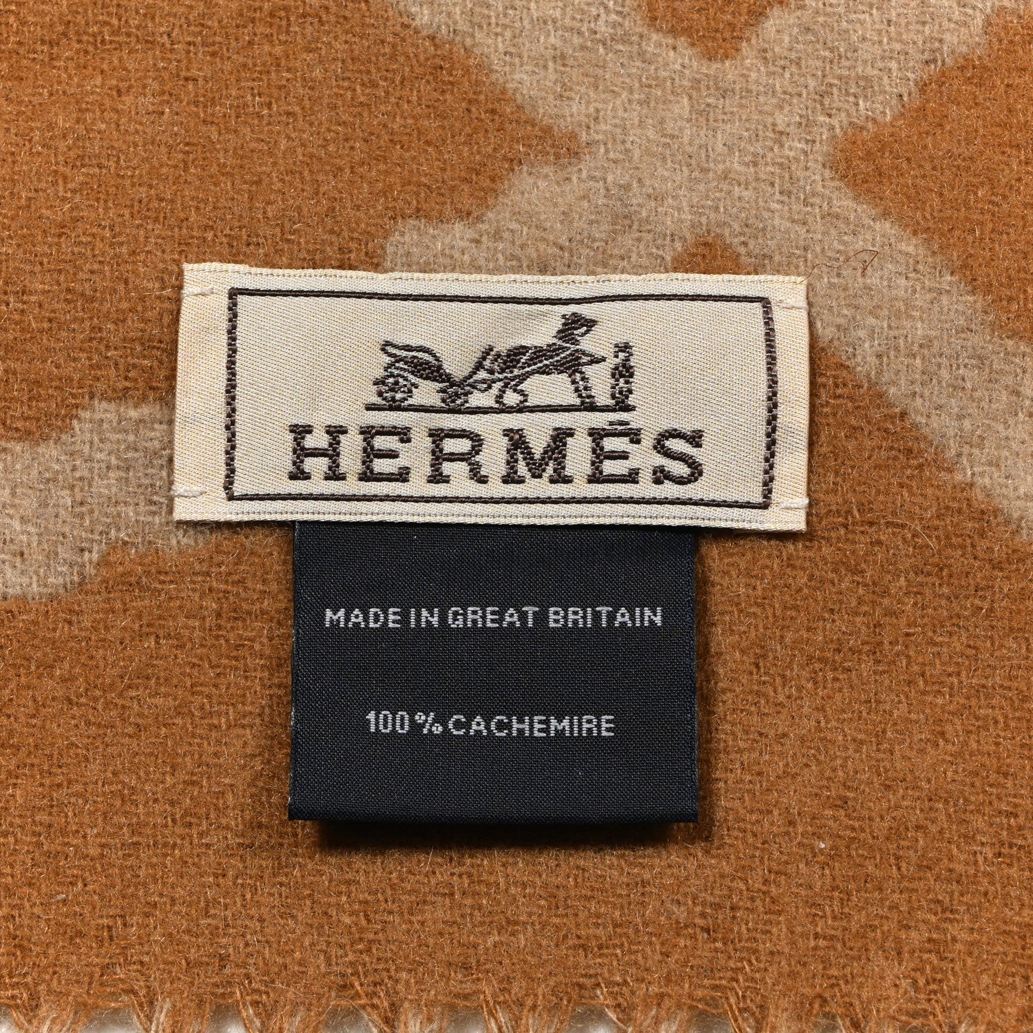 Cashmere Clic-Clac Muffler Camel Beige