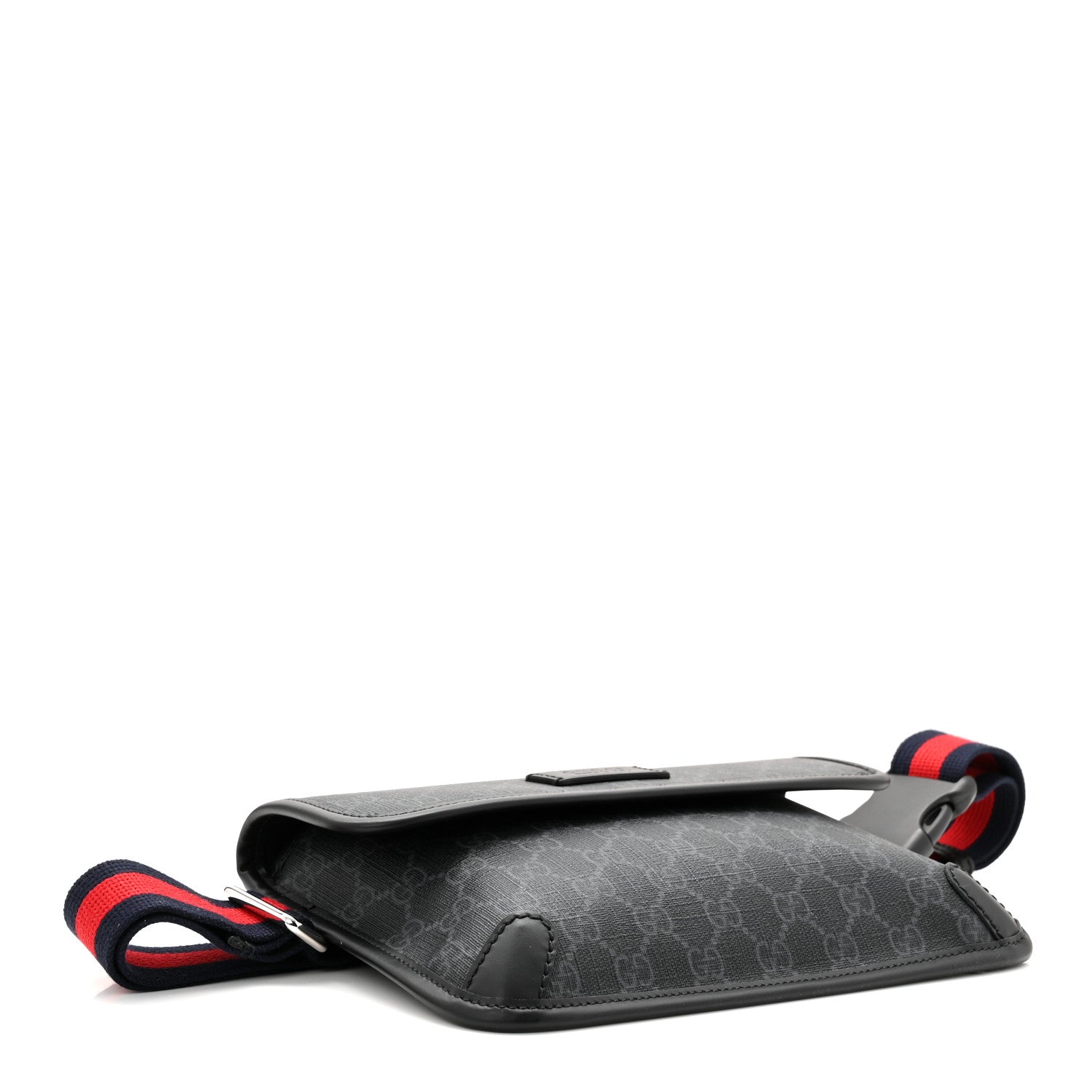 GG Supreme Monogram Web Slim Belt Bag Black Grey