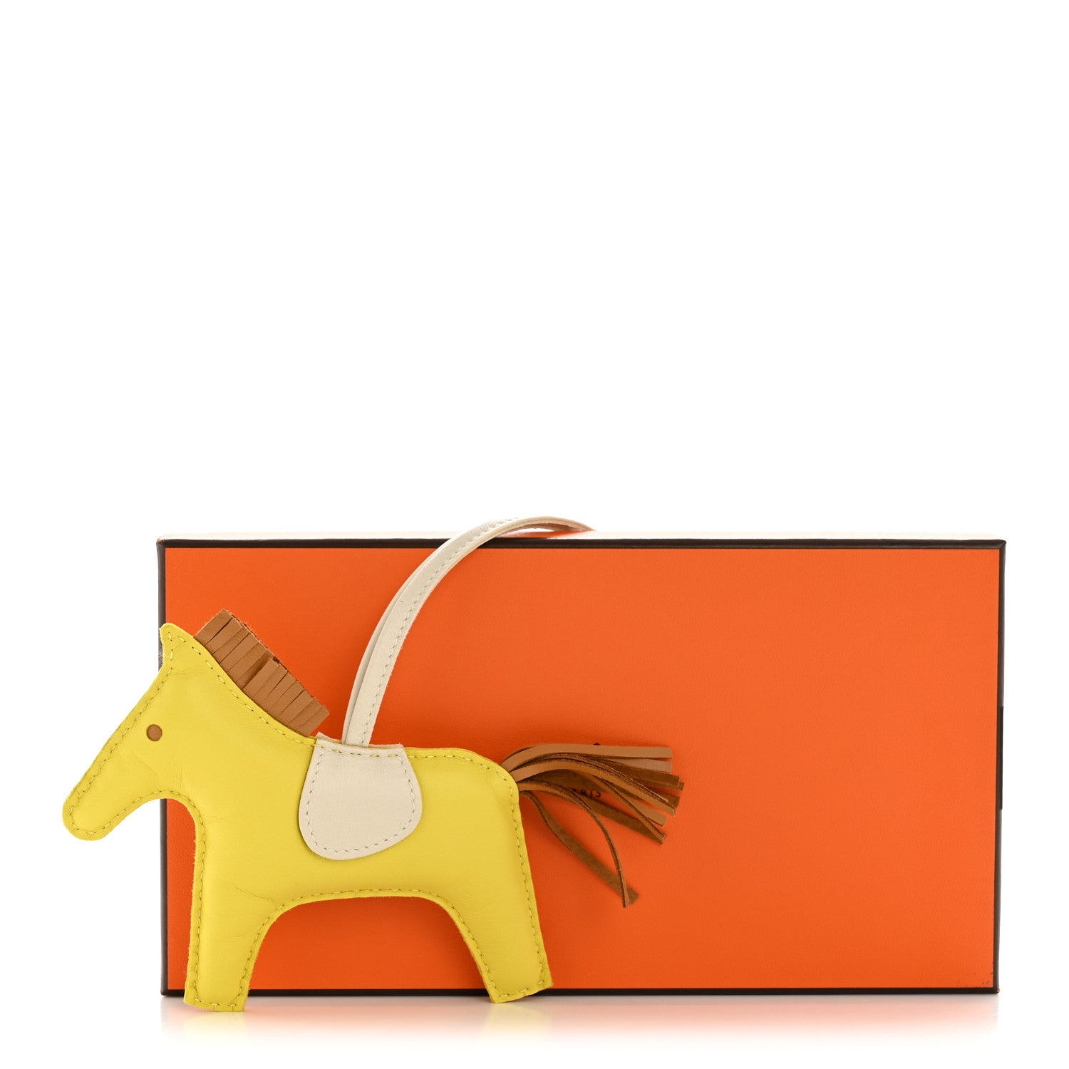 Milo Lambskin Grigri Rodeo Horse Bag Charm GM Lime Sesame Craie