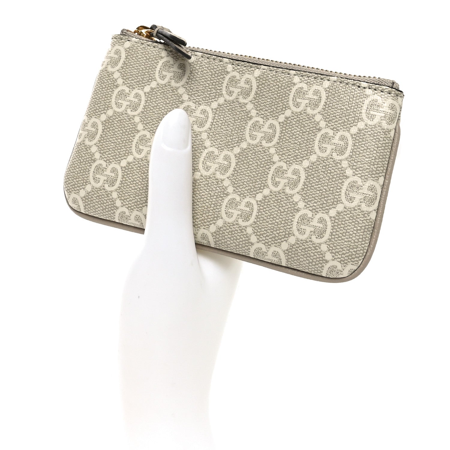 GG Supreme Monogram Selleria Key Case Mystic White Oatmeal