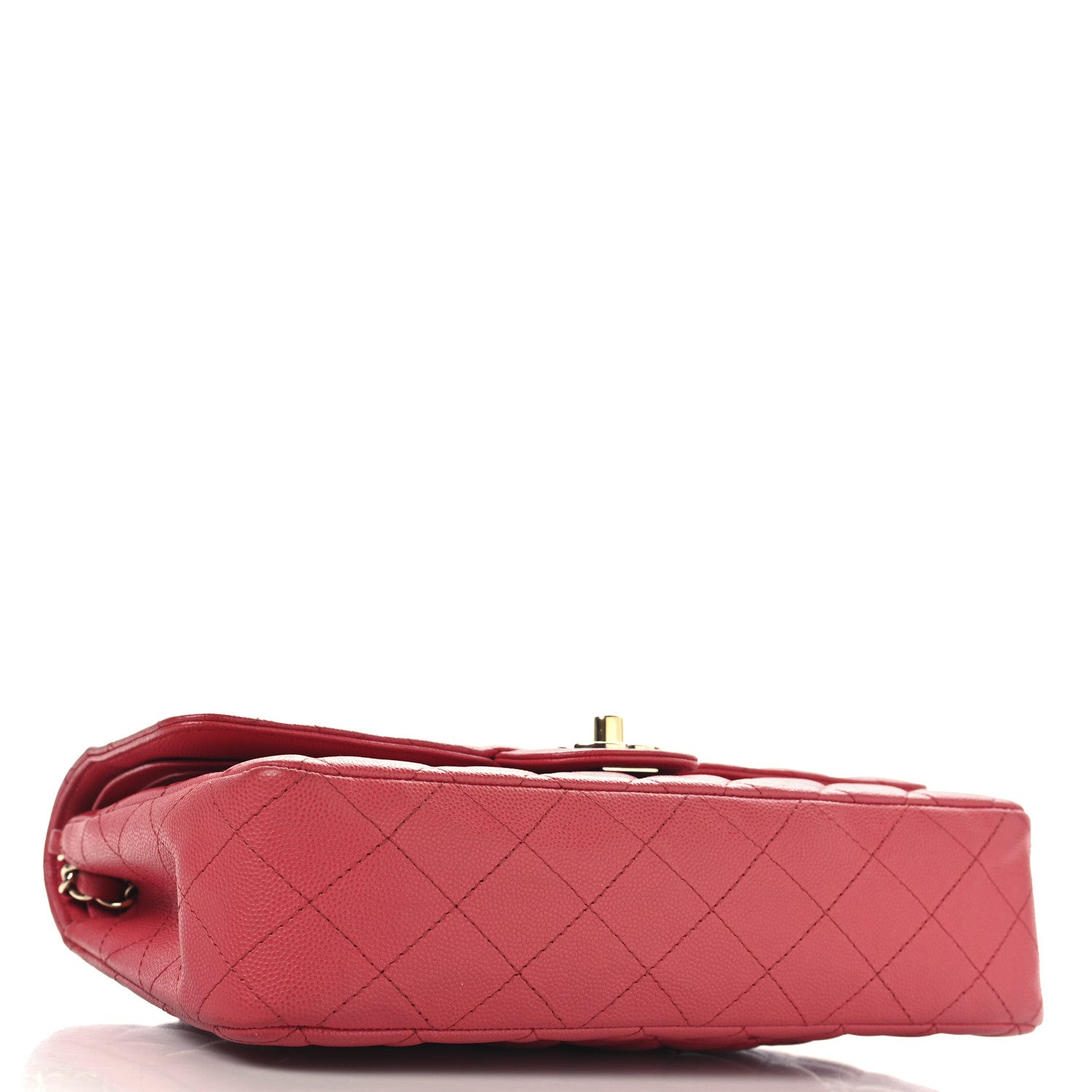 Caviar Quilted Medium Double Flap Pink
