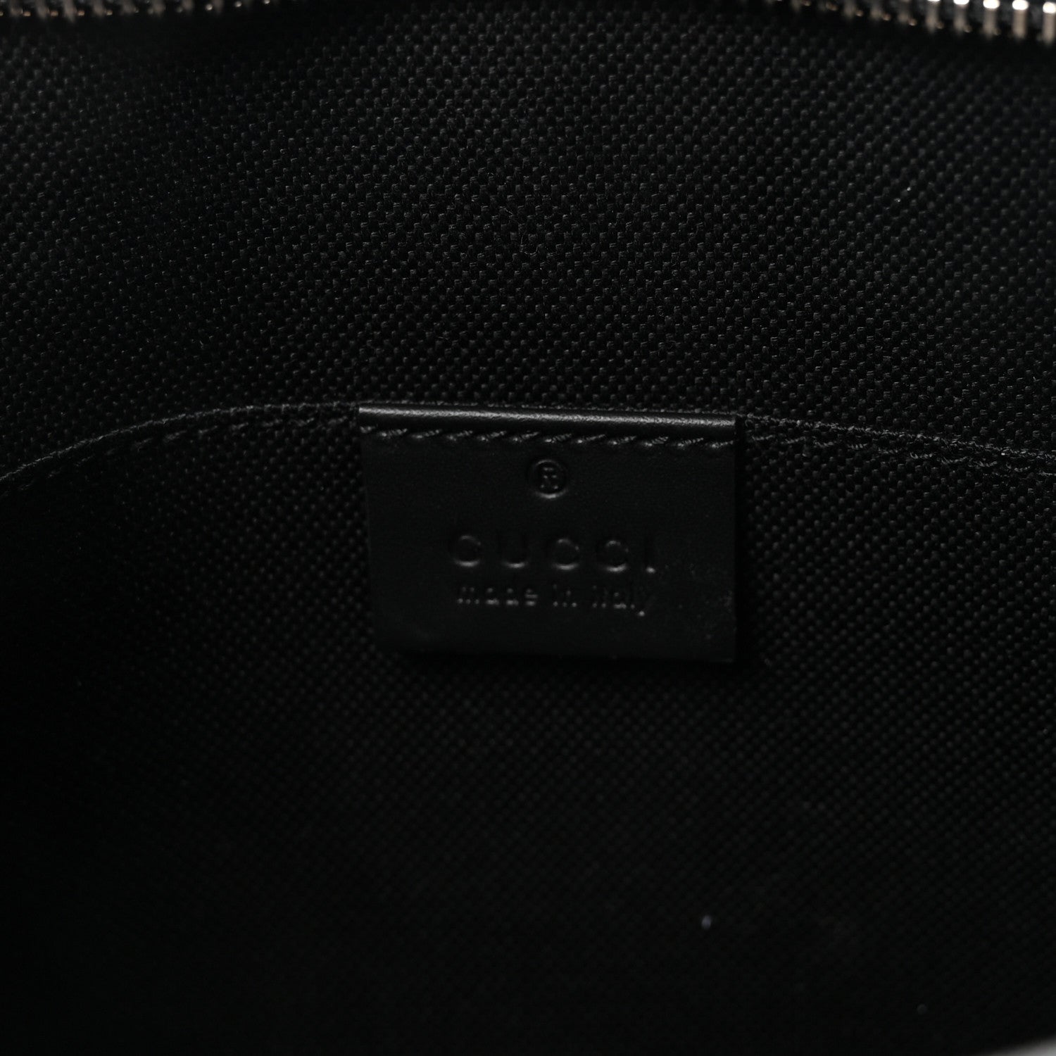 GG Supreme Monogram Selleria Calfskin Web New Web Cosmetic Case Black