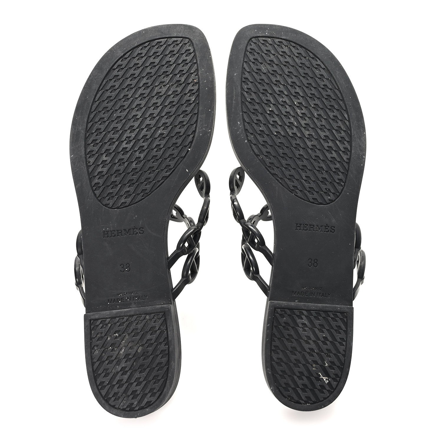 Rubber Chaine d'Ancre Island Sandals 38 Black