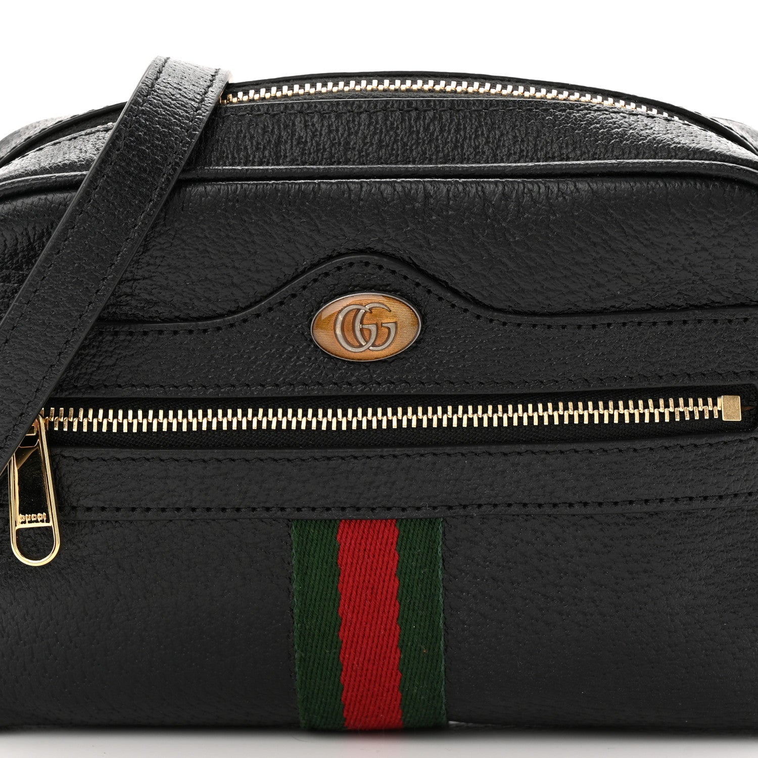 Calfskin Web Mini Ophidia Shoulder Bag Black