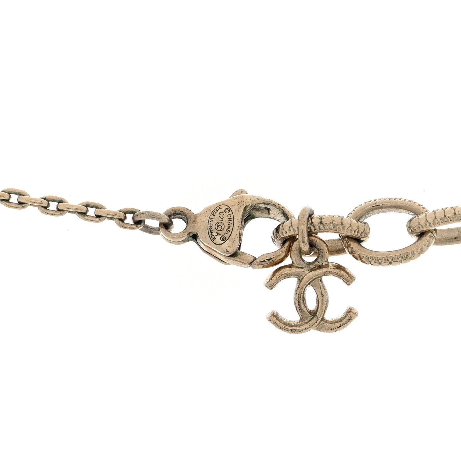 Crystal CC Square Necklace Gold