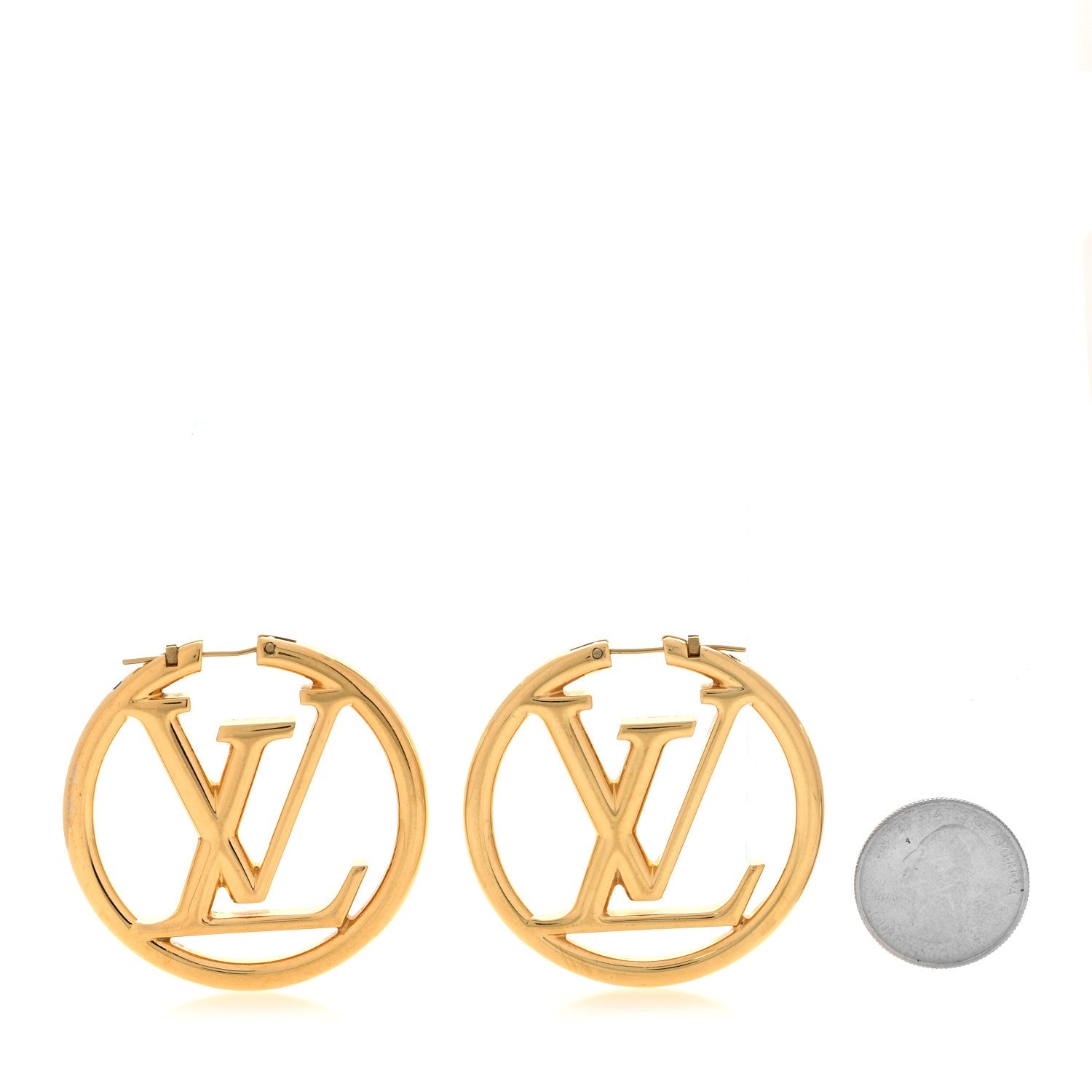 Metal Louise Hoop Earrings Gold
