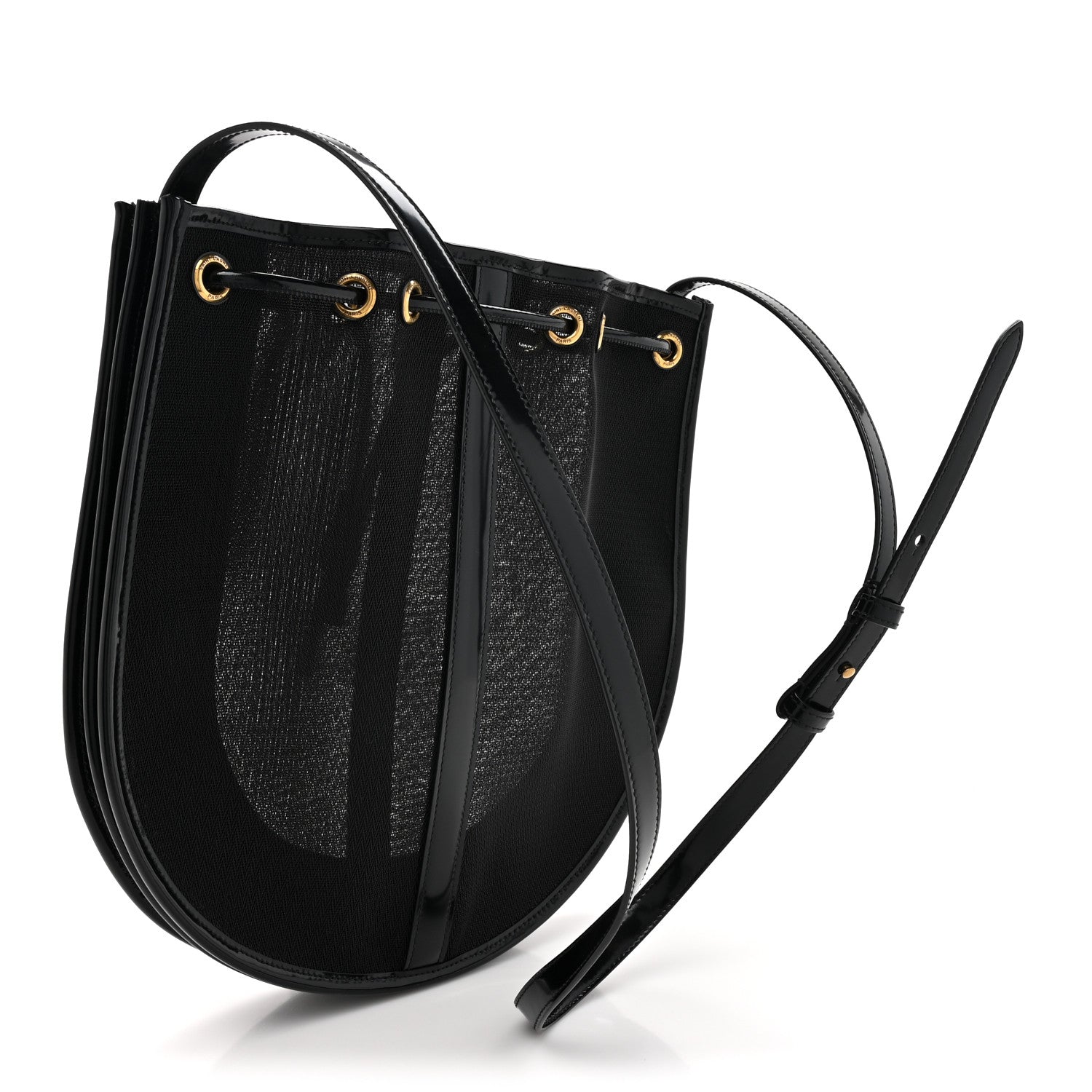Mesh Patent Daryl Shoulder Bag Black