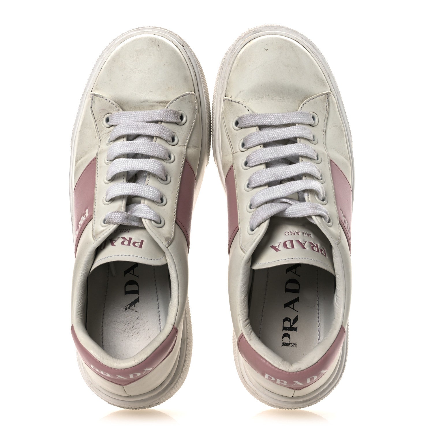 Vitello Soft Logo 45mm Platform Sneakers 35.5 White Pink