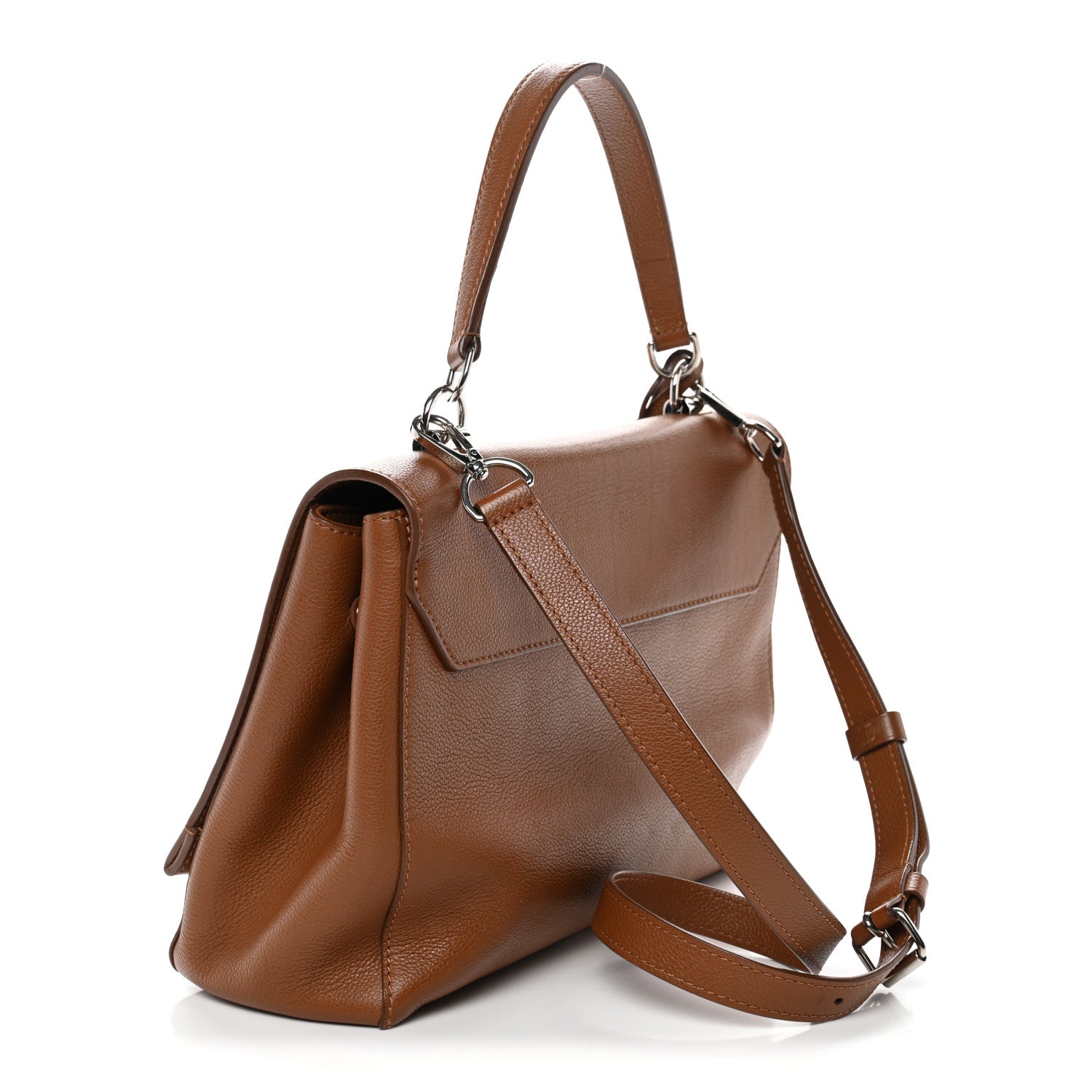 Soft Calfskin Lockme II Top Handle Cognac
