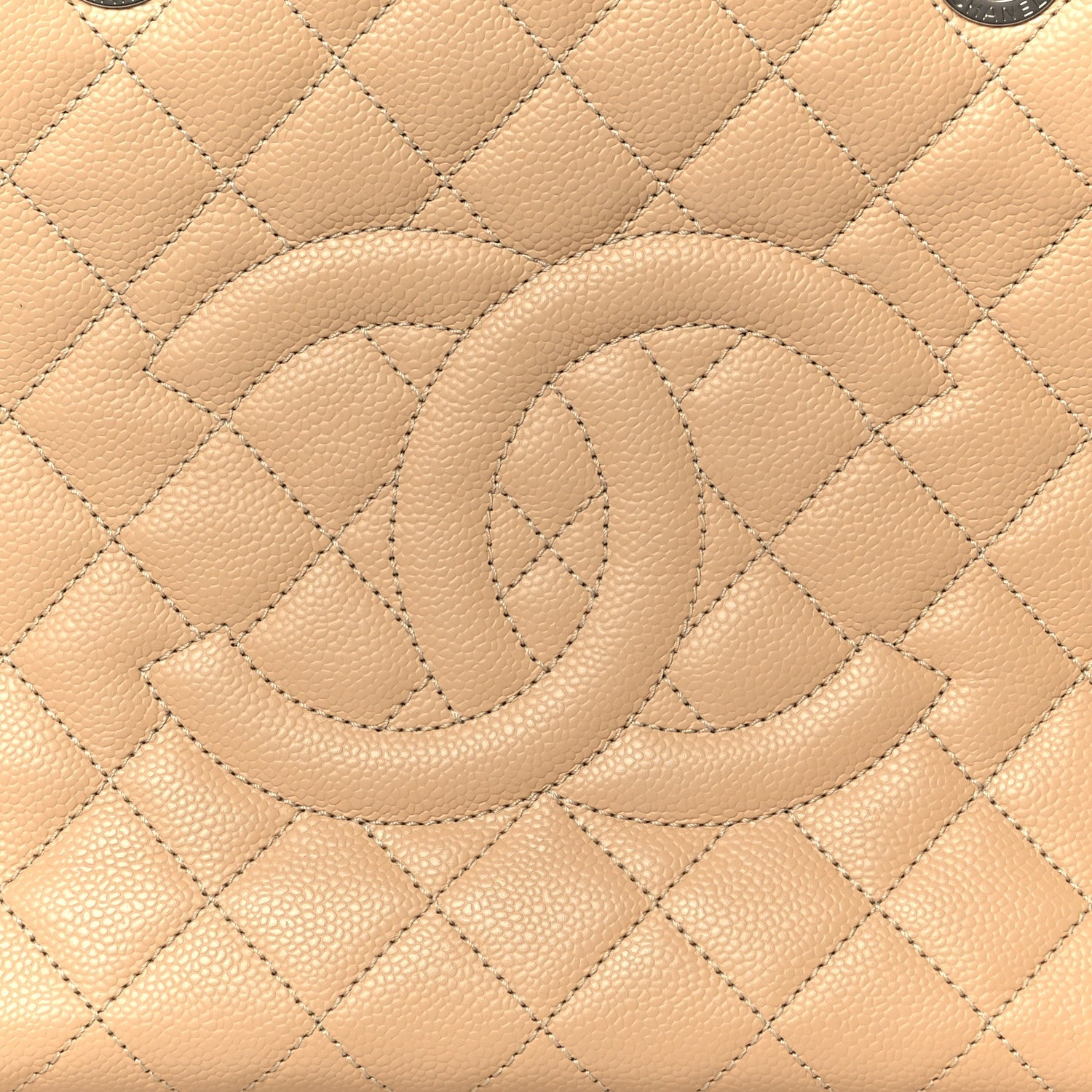 Caviar Quilted Grand Shopping Tote GST Beige