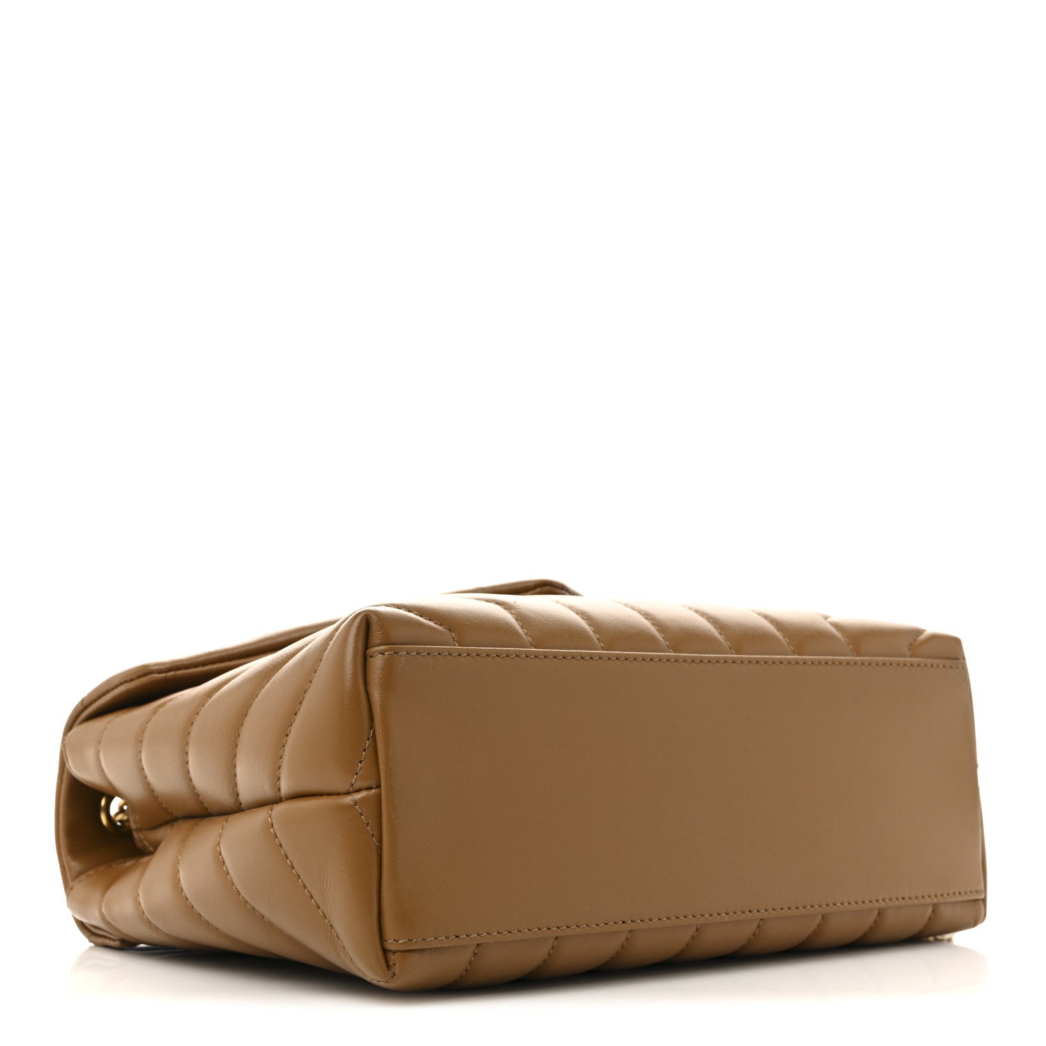 Calfskin Y Quilted Monogram Small Loulou Chain Satchel Dark Natural