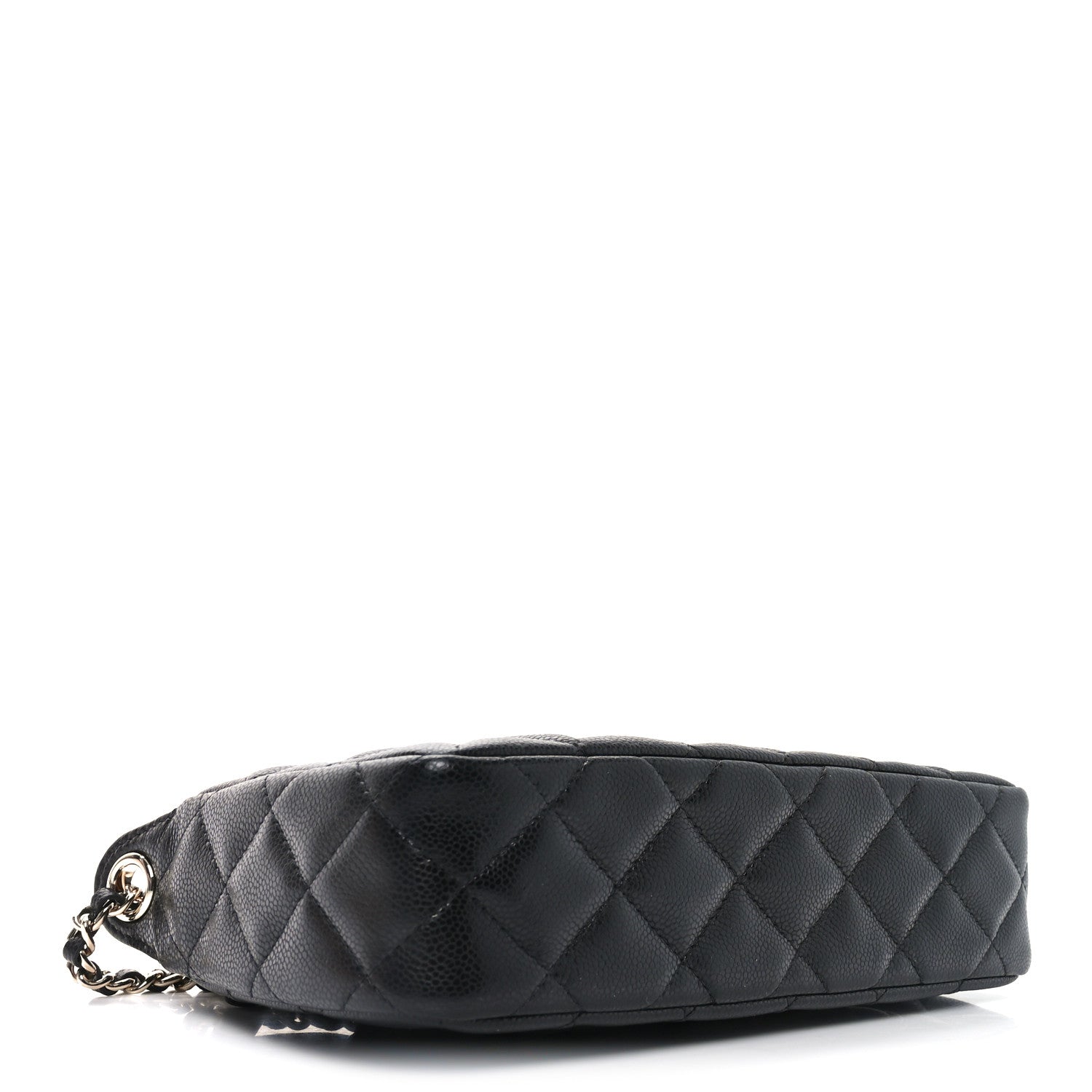 Caviar Quilted Purse With Chain Black