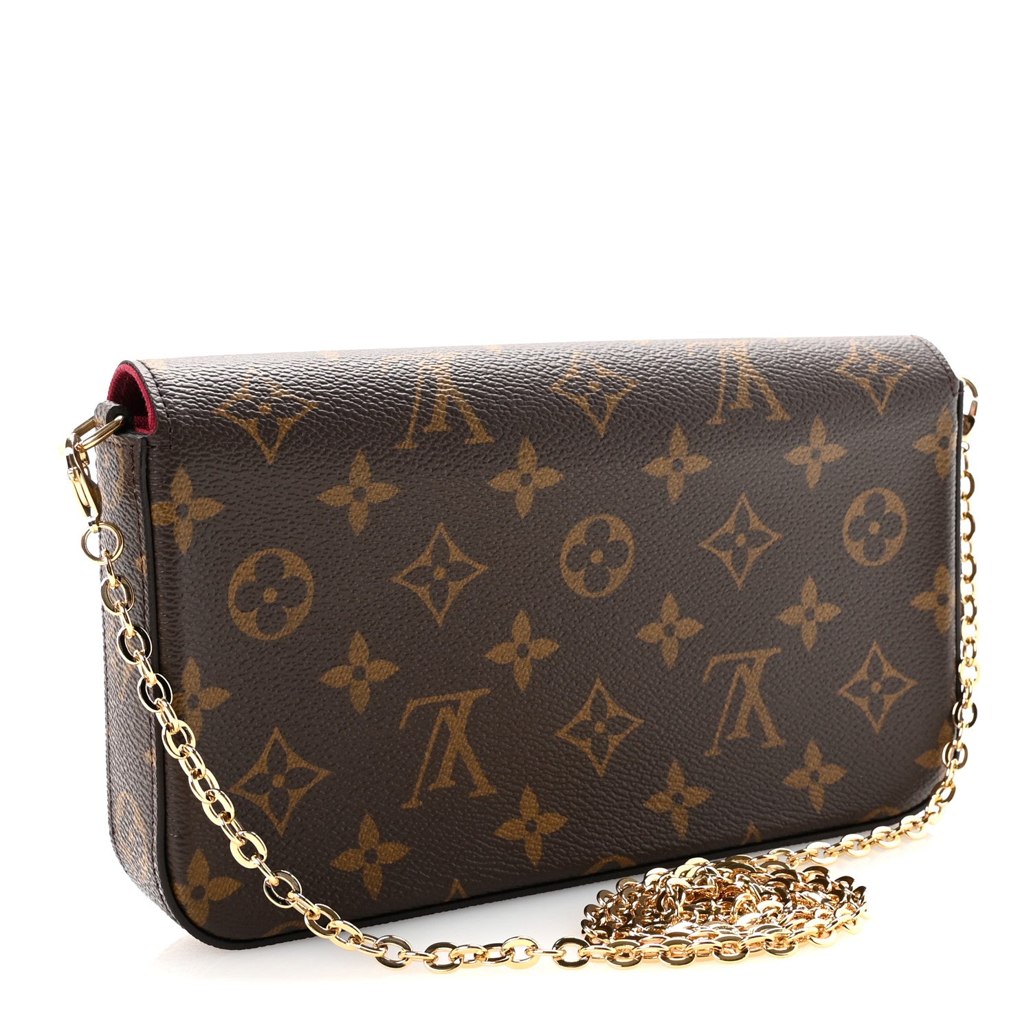 Monogram Pochette Felicie Chain Wallet Fuchsia