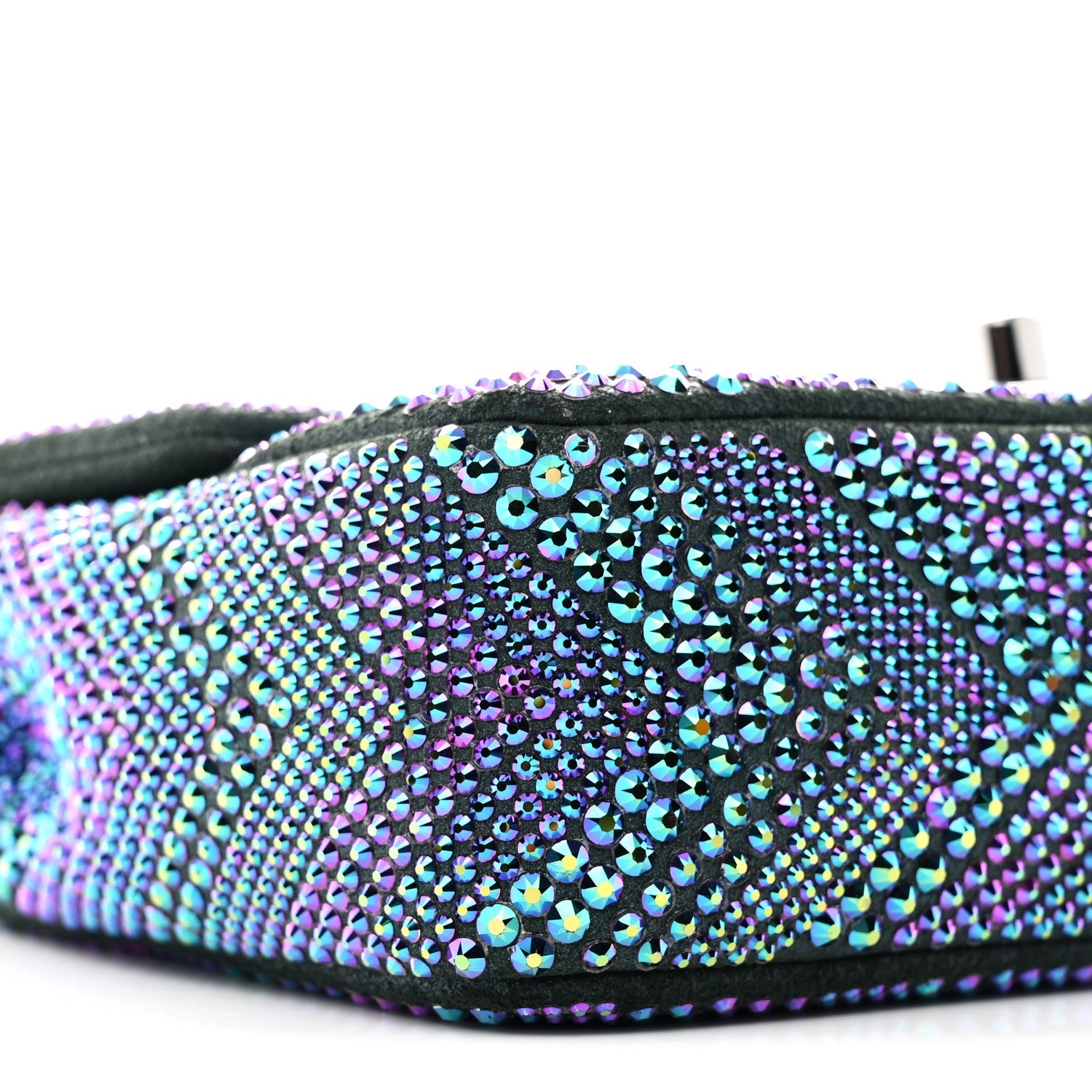 Metallic Goatskin Strass Small Flap Bag Multicolor