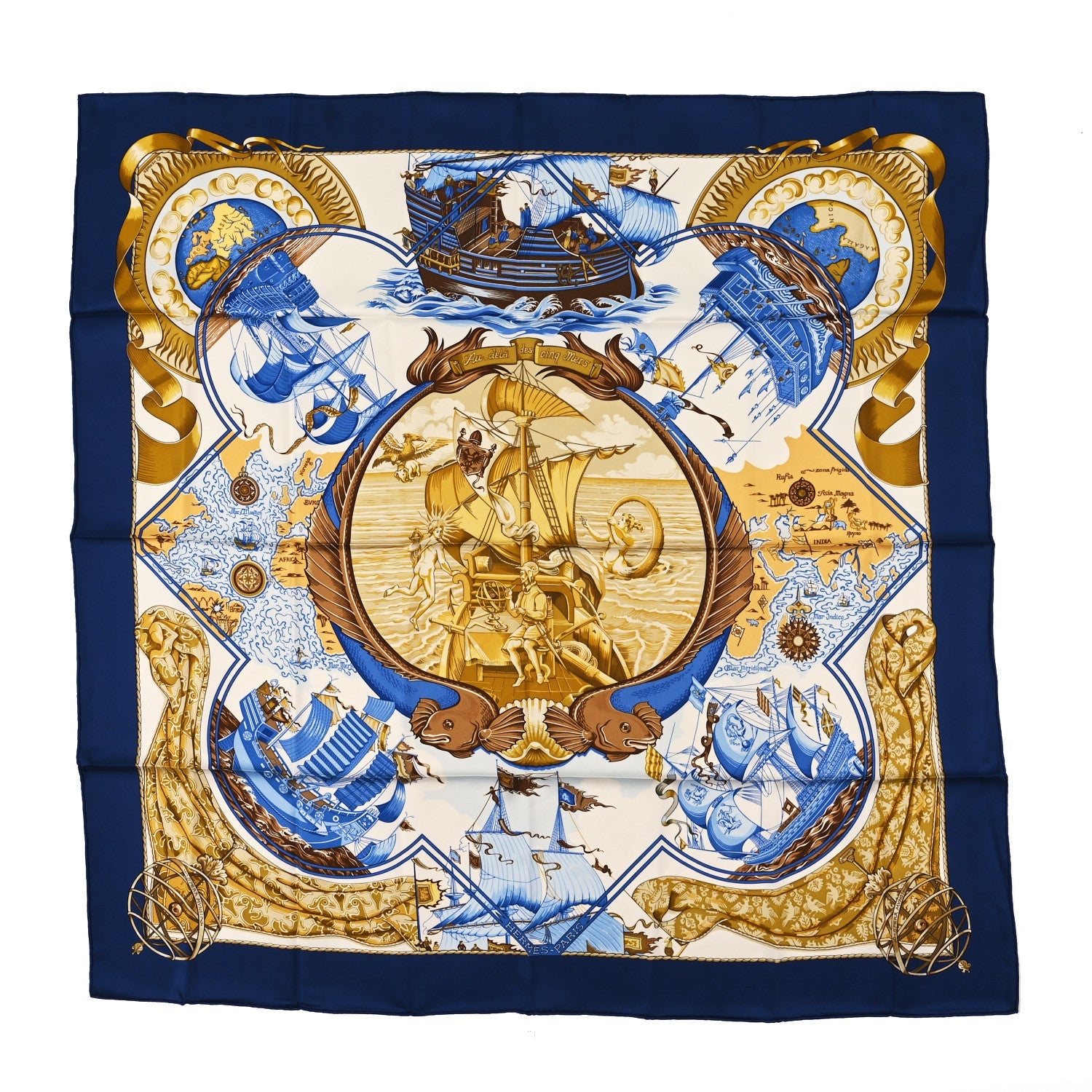 Silk Au-dela des Cinq Mers Scarf 90