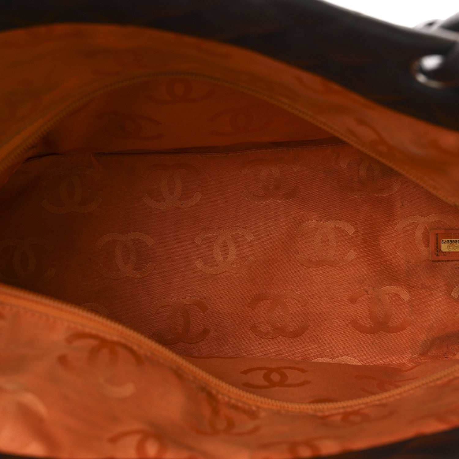 Calfskin Quilted Large Cambon Tote Brown