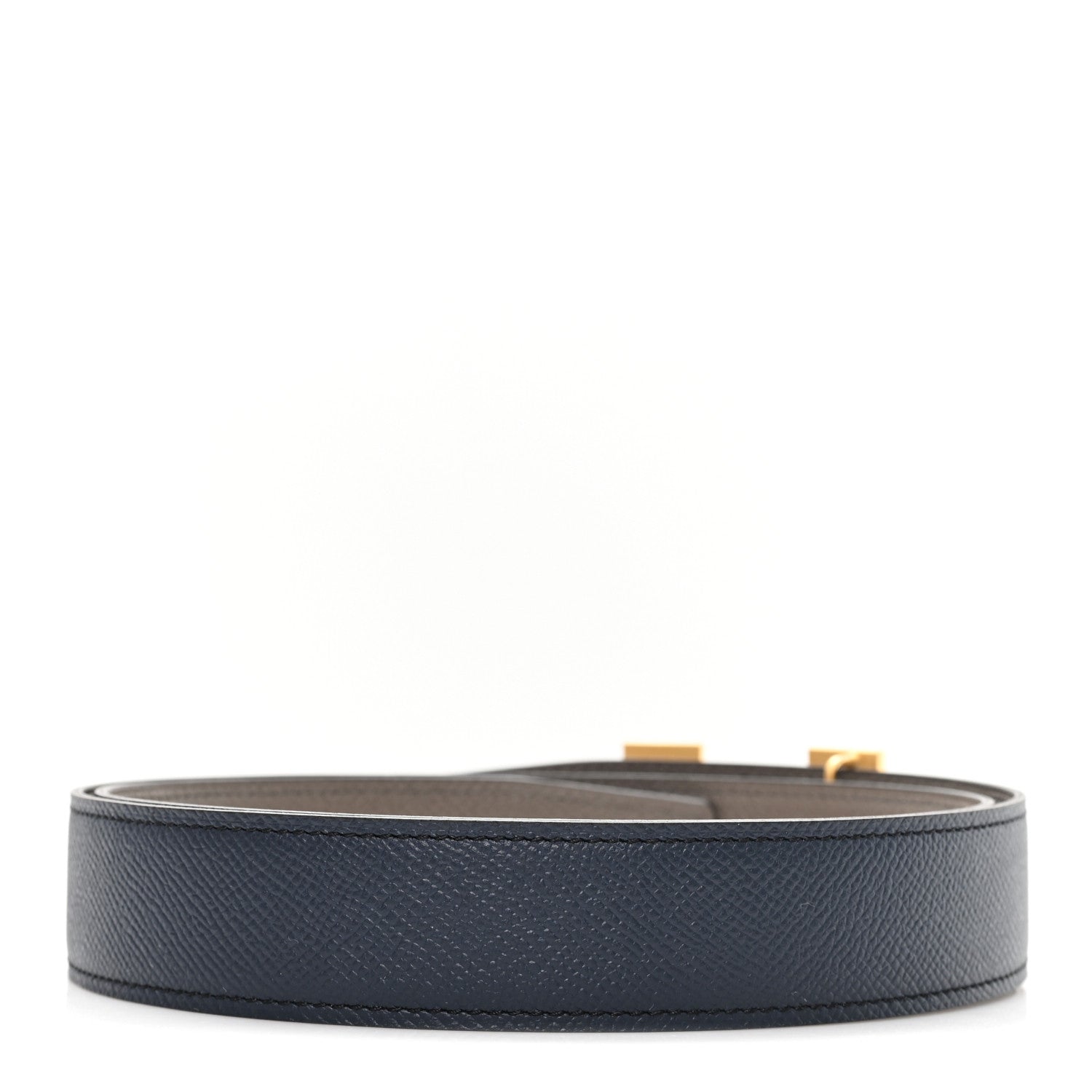 Epsom 32mm Guilloche H Belt 90 36 Bleu Obscur Etain