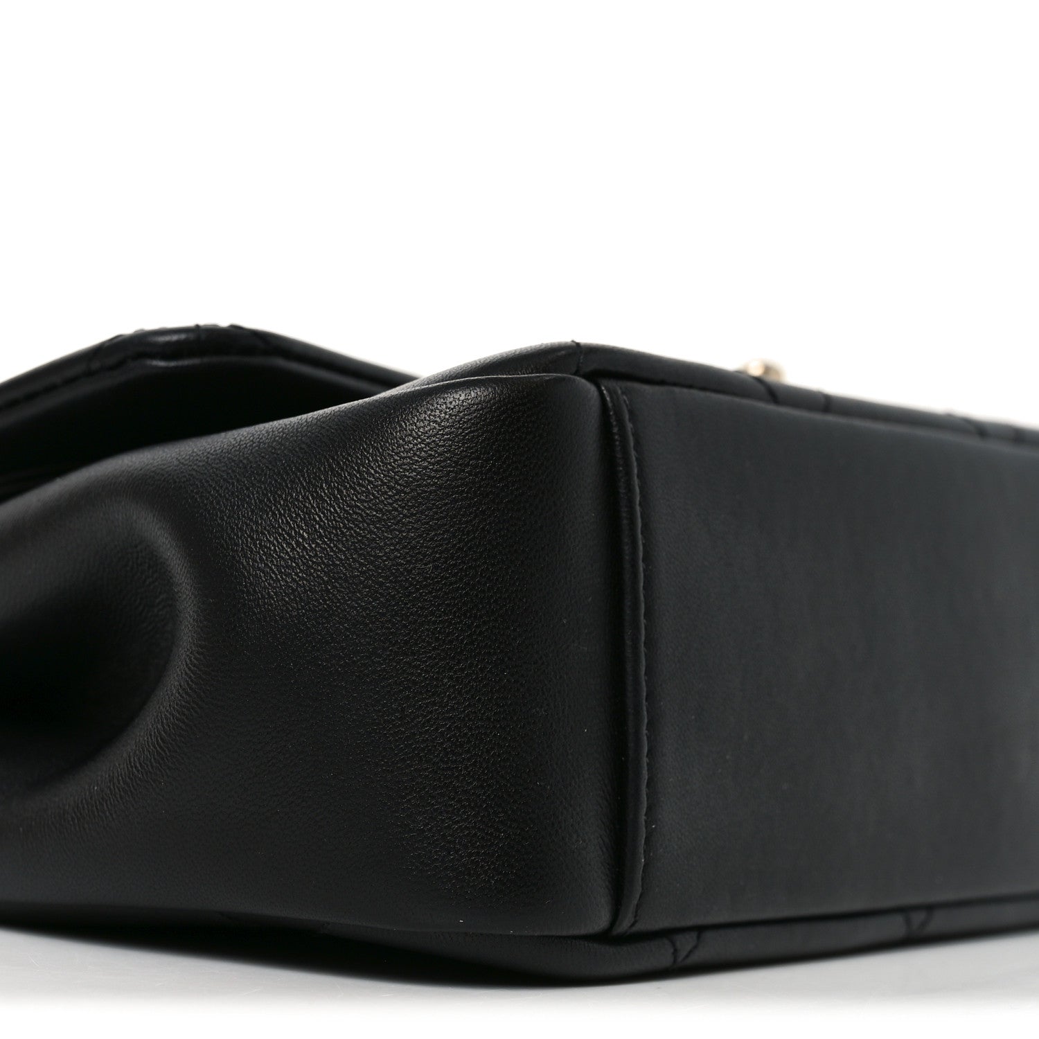 Lambskin Small Chain Handle Flap Bag Black
