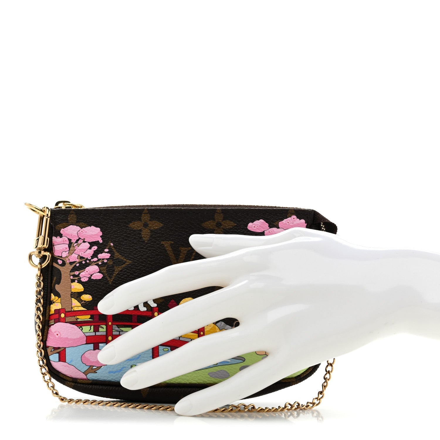 Monogram 2021 Christmas Animation Japanese Garden Mini Pochette Accessories Wisteria Pink