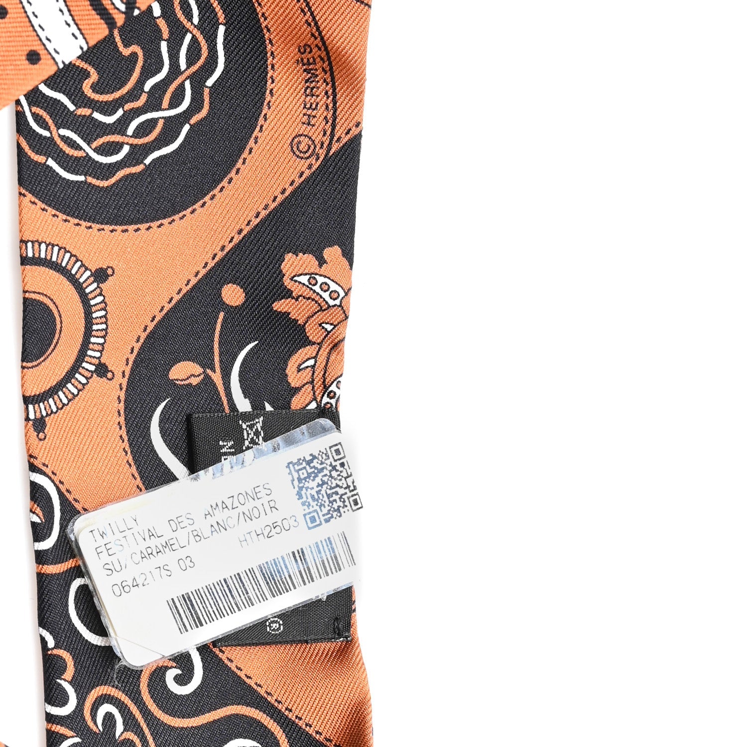 Silk Festival Des Amazones Twilly Caramel White Black