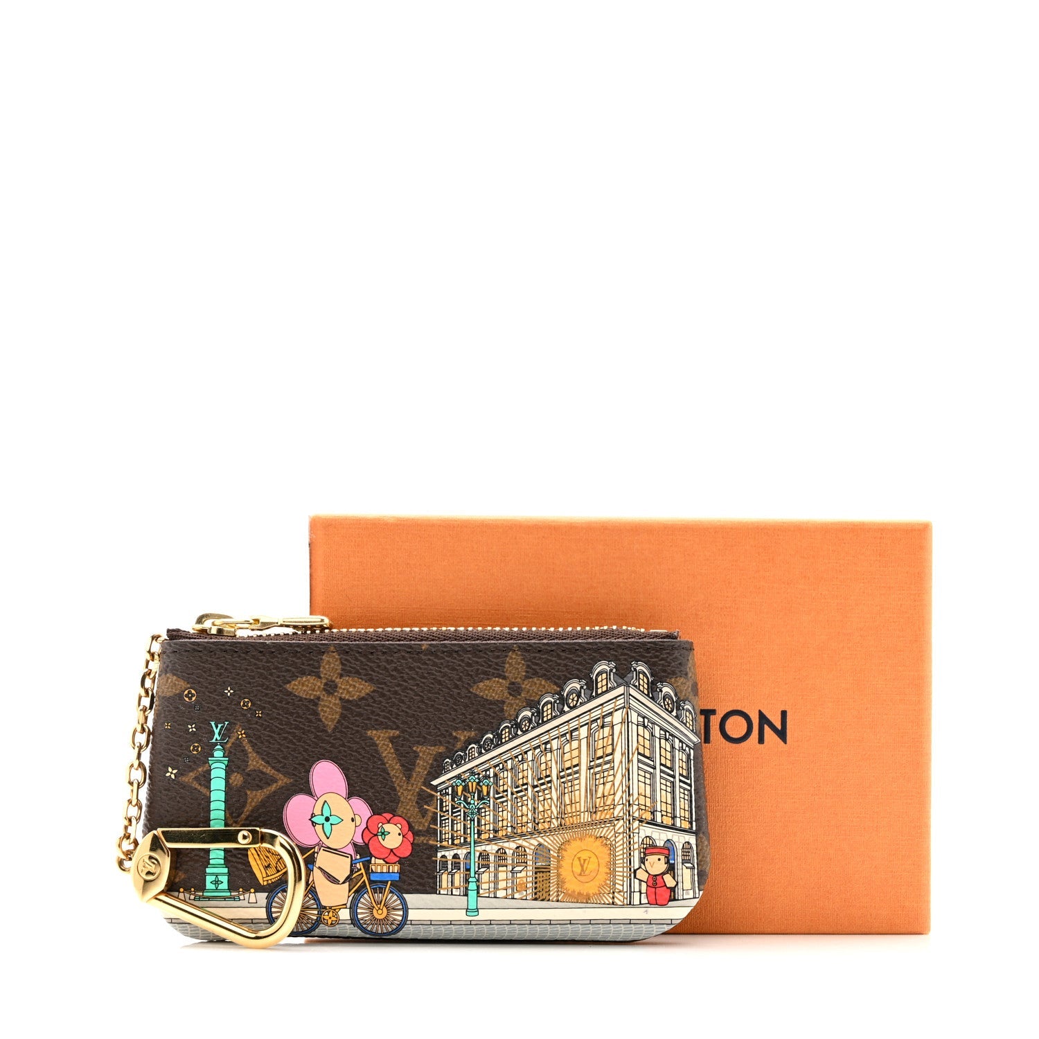 Monogram 2022 Christmas Animation Paris Key Pouch Pink