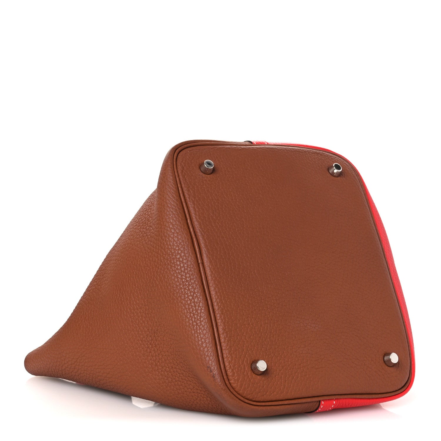 Taurillon Clemence Casaque Picotin Lock 22 MM Gold Rouge De Coeur