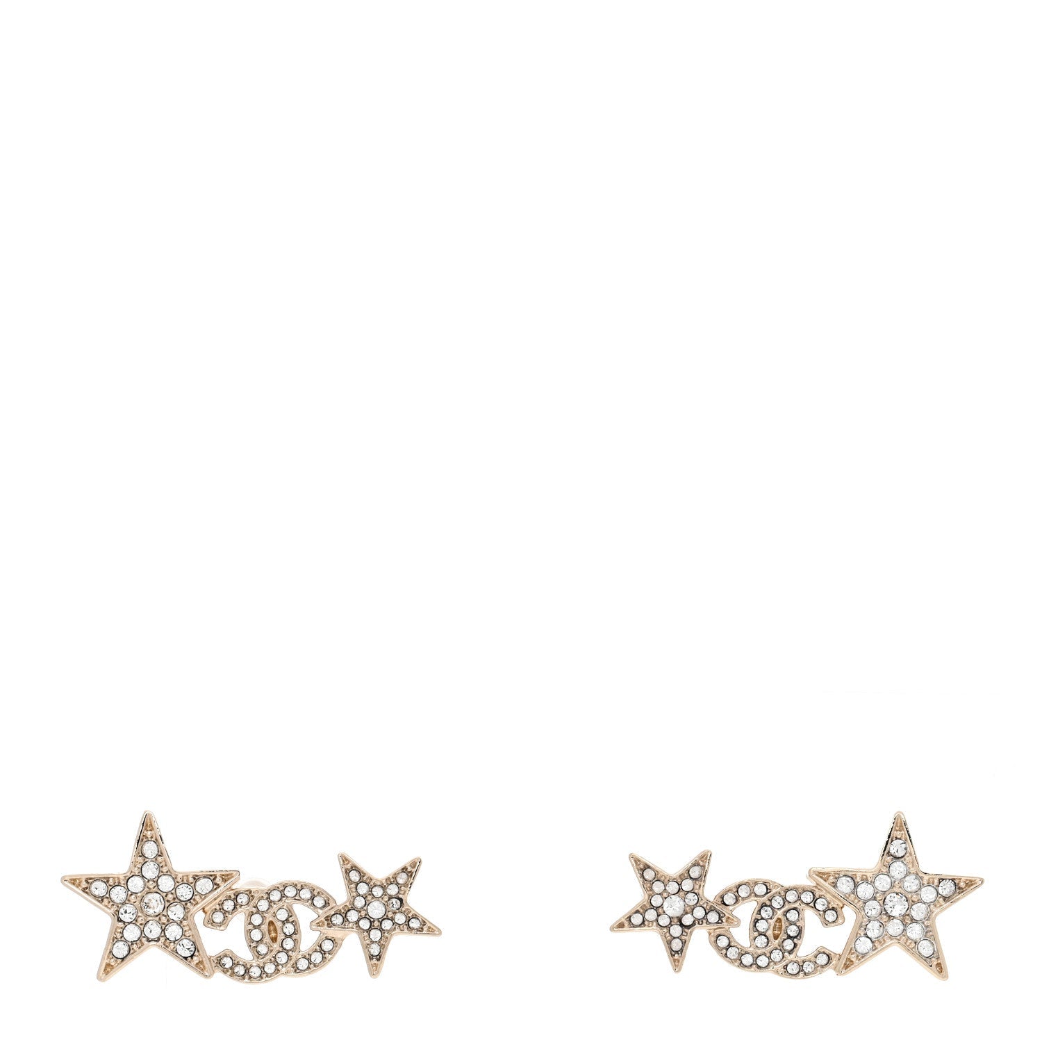 Crystal Star CC Earrings Gold