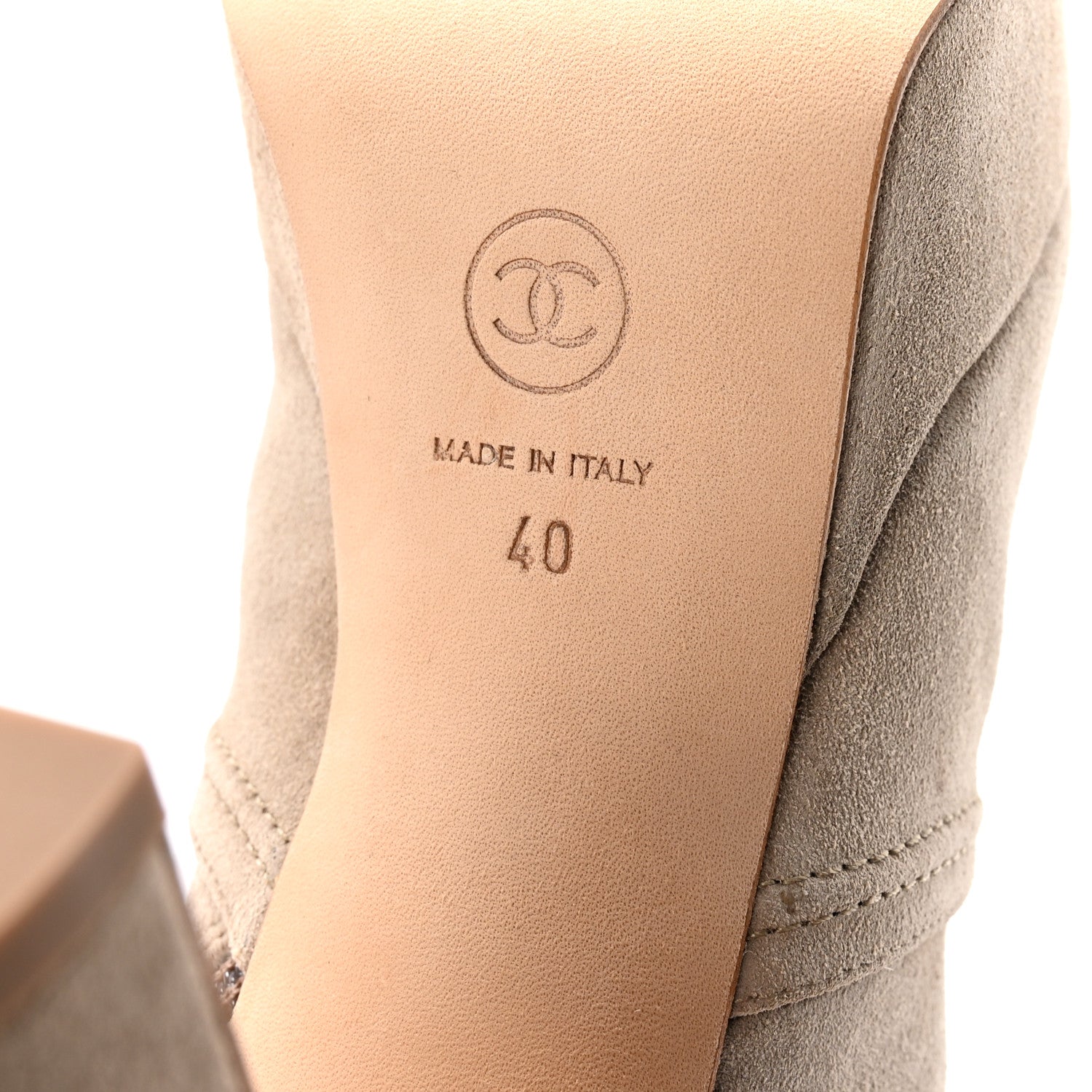 Suede Calfskin Platform Short Boots 40 Beige