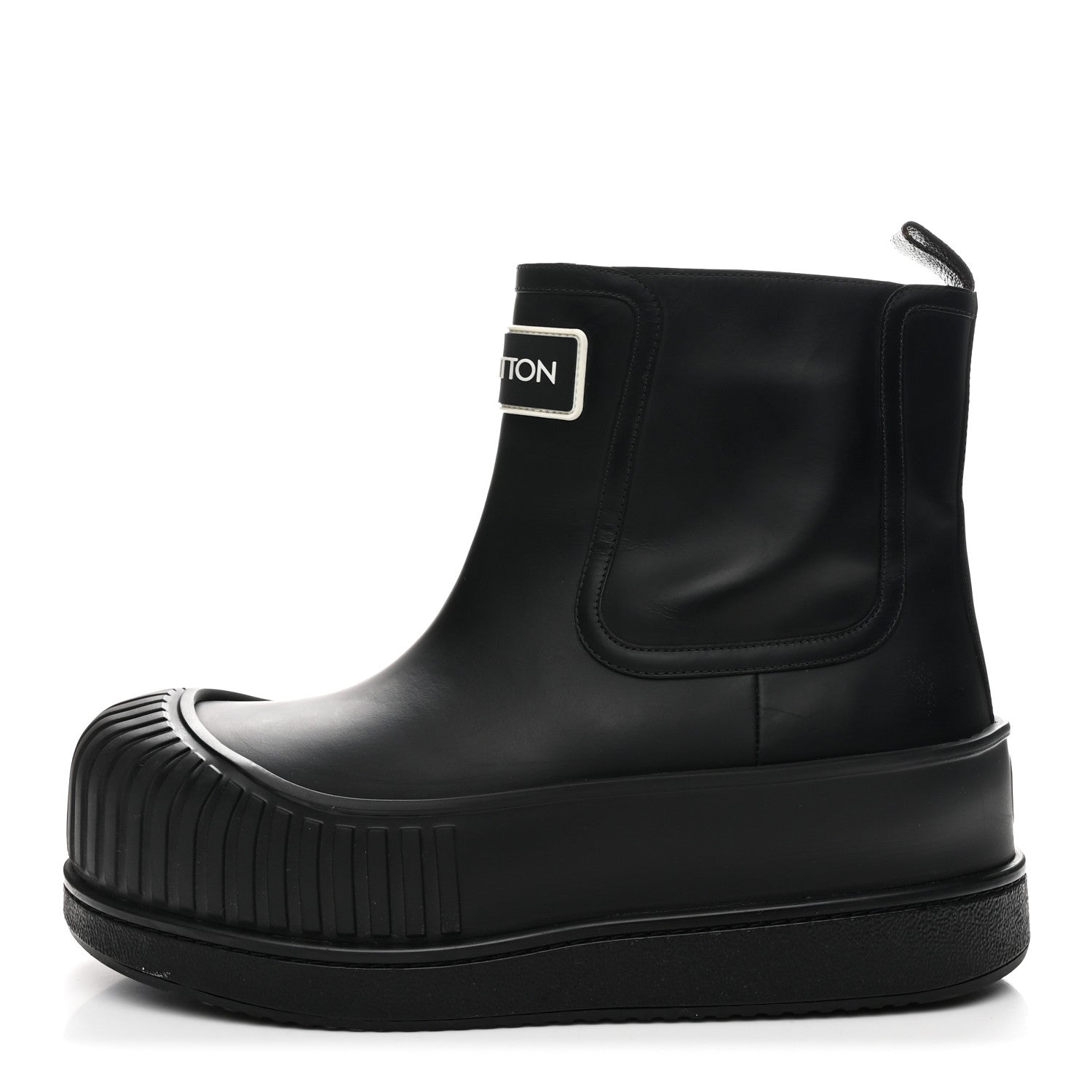 Calfskin Polar Flat Ankle Boots 41 Black