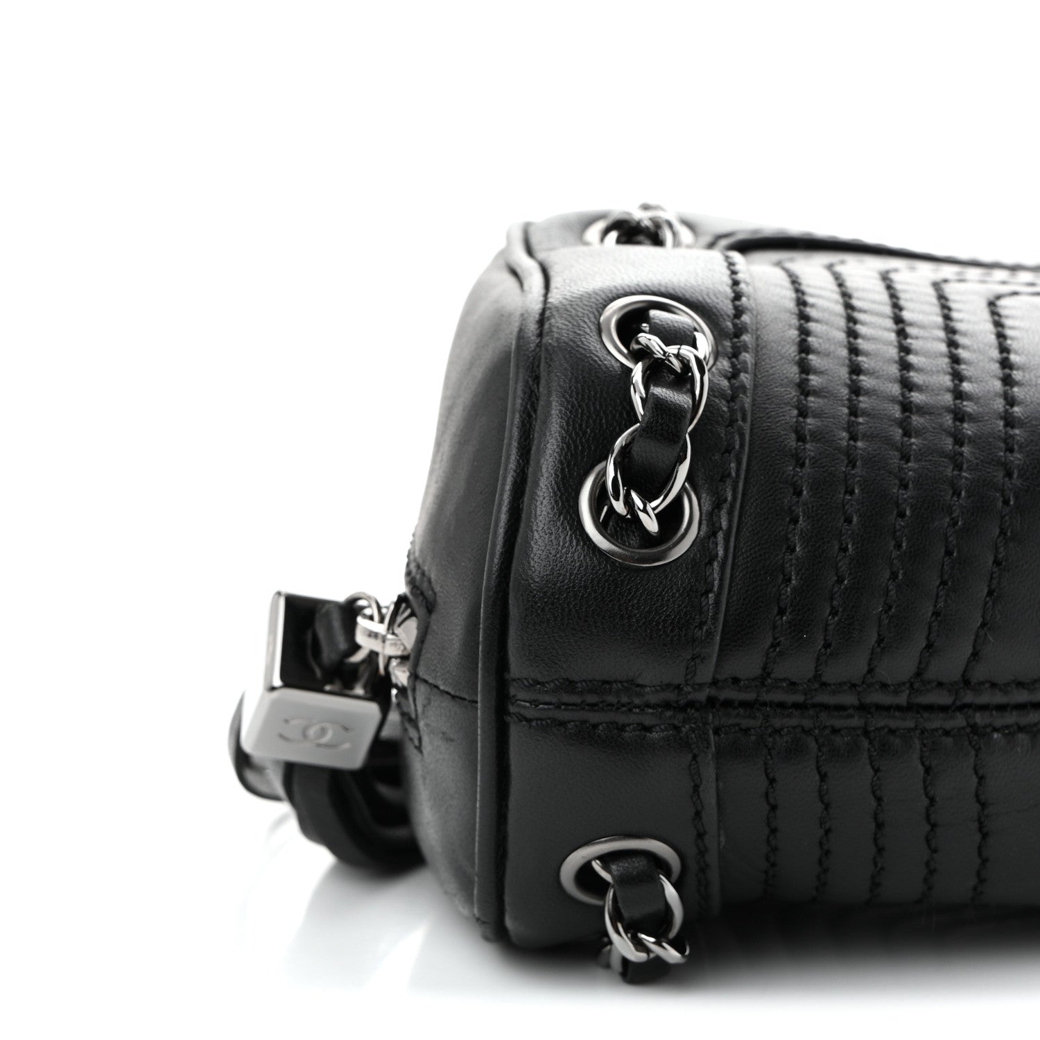 Lambskin Lax Small Tassel Shoulder Bag Black