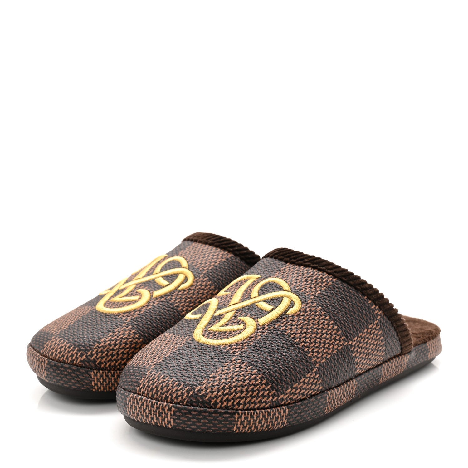 Damier Ebene Palace Slippers 35 Mocha