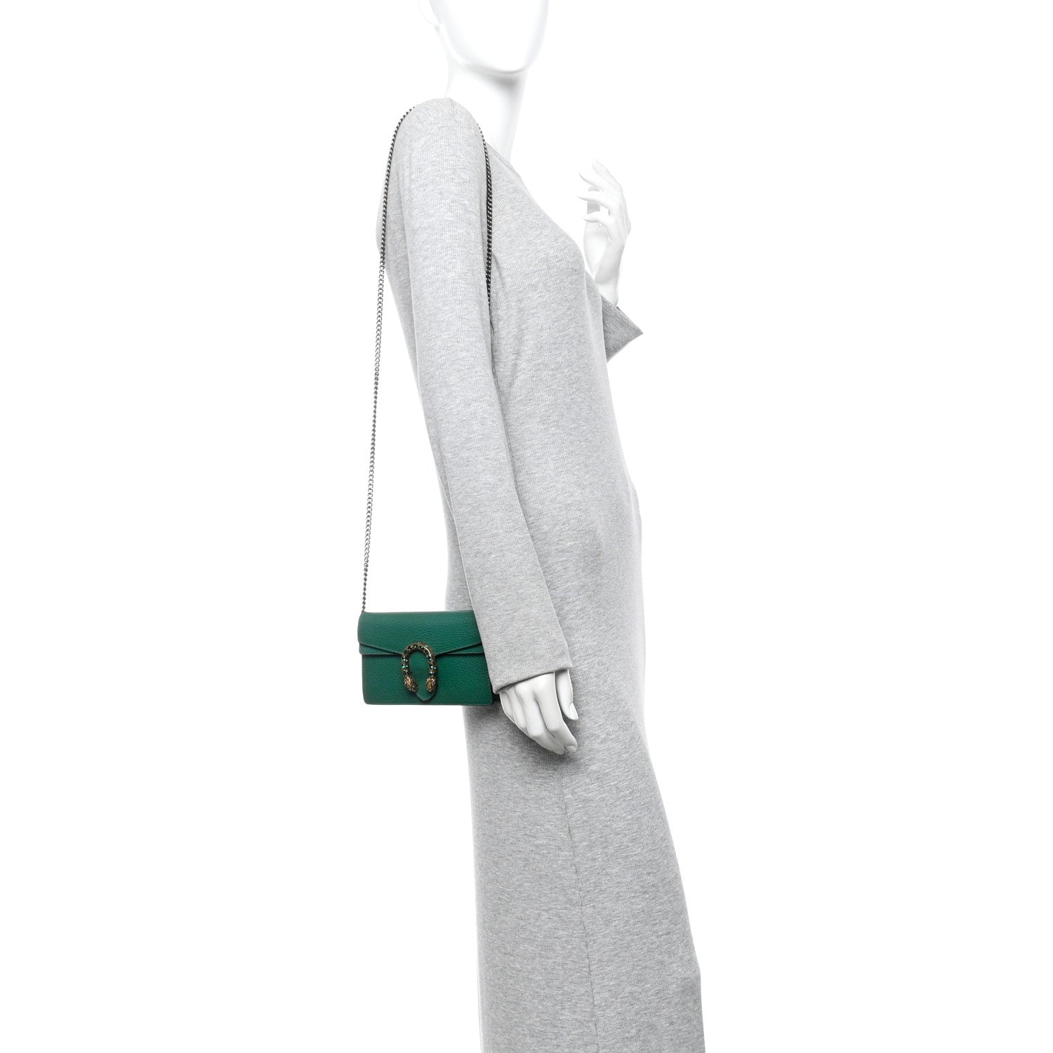 Dollar Calfskin Crystal Super Mini Dionysus Shoulder Bag Emerald