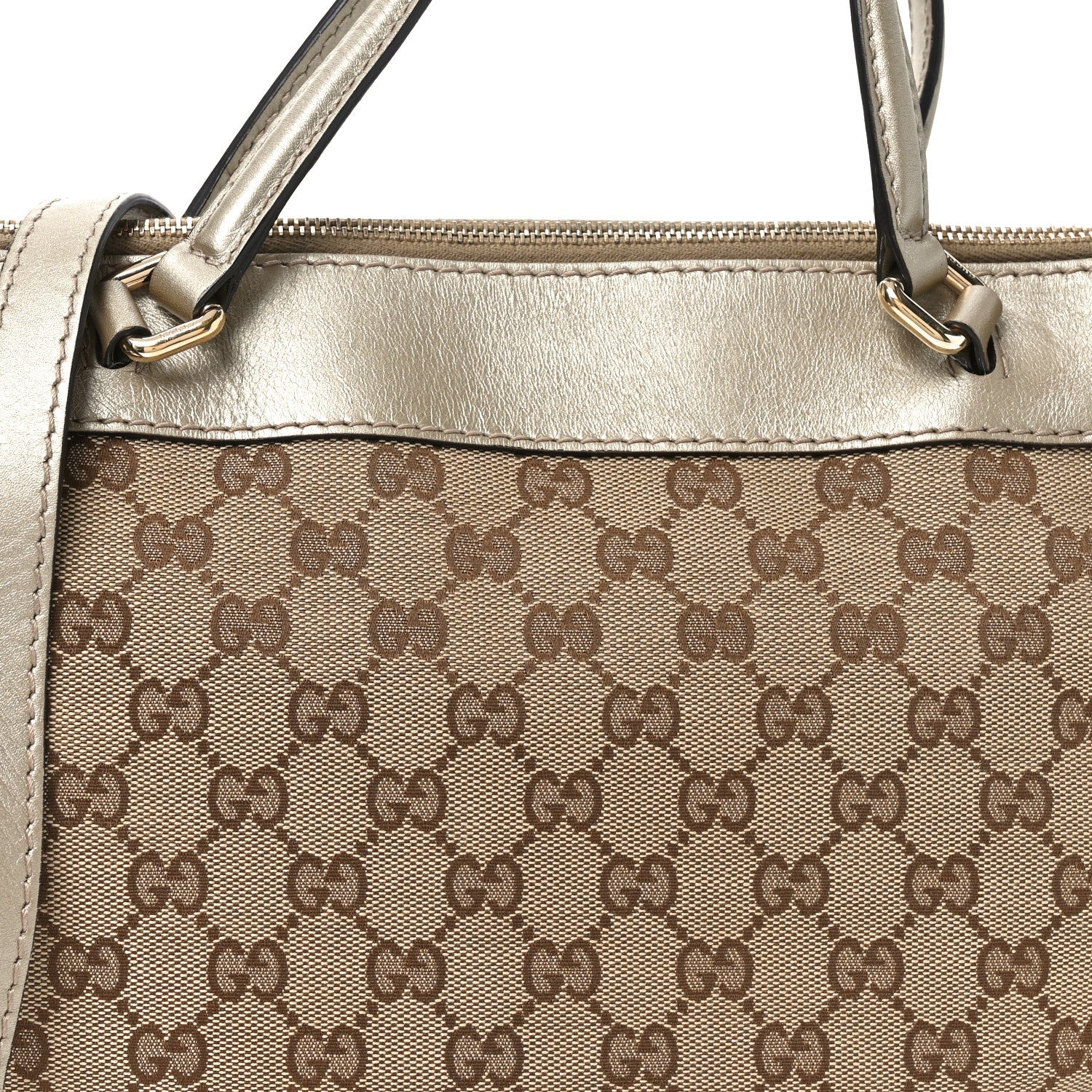 Monogram Mayfair Top Handle Satchel Gold Beige