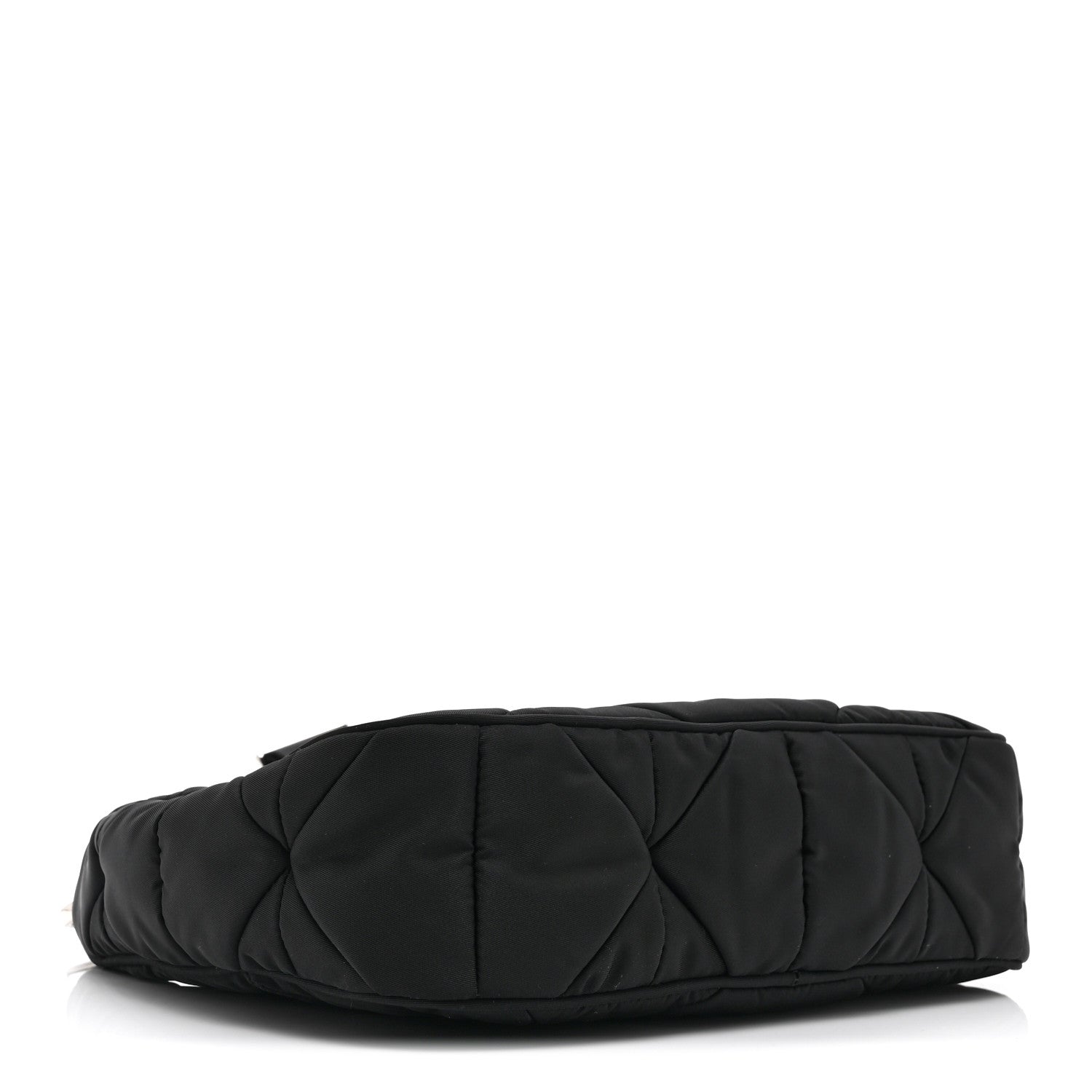 Re-Nylon Triangle Padded Patchwork Shoulder Bag Black