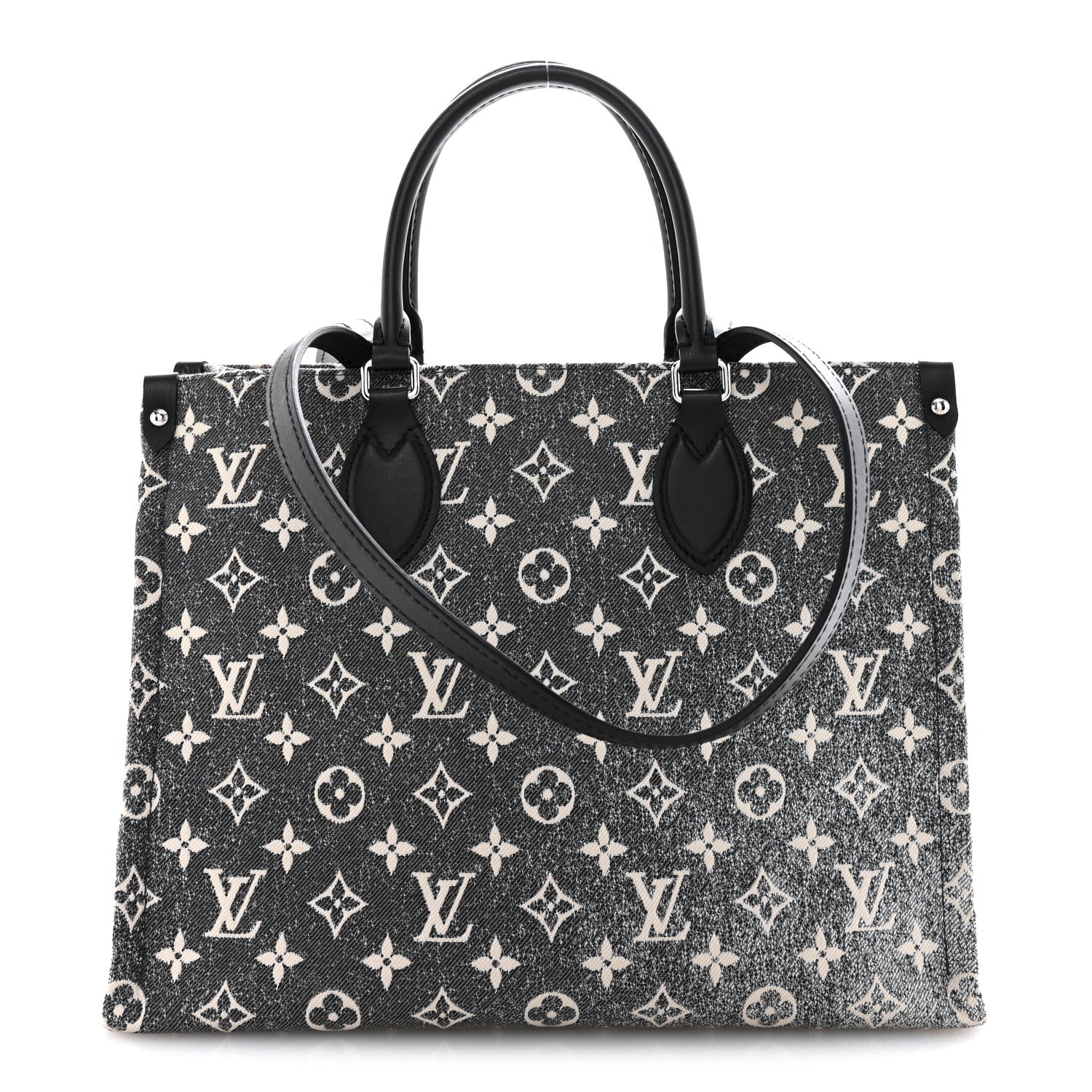 Monogram Jacquard Denim Onthego MM Black
