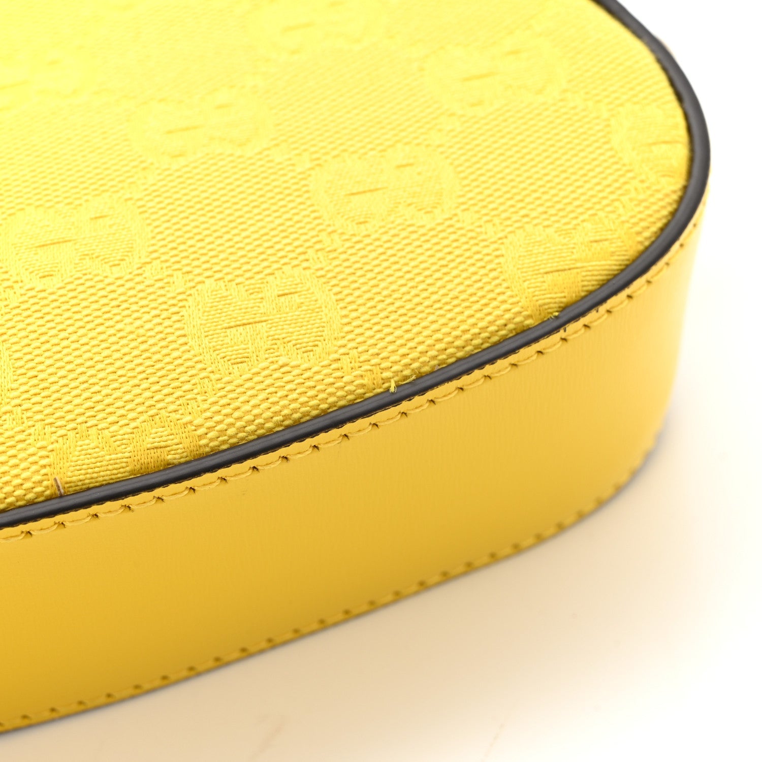 Calfskin Monogram Mini Moon Side Shoulder Bag Yellow