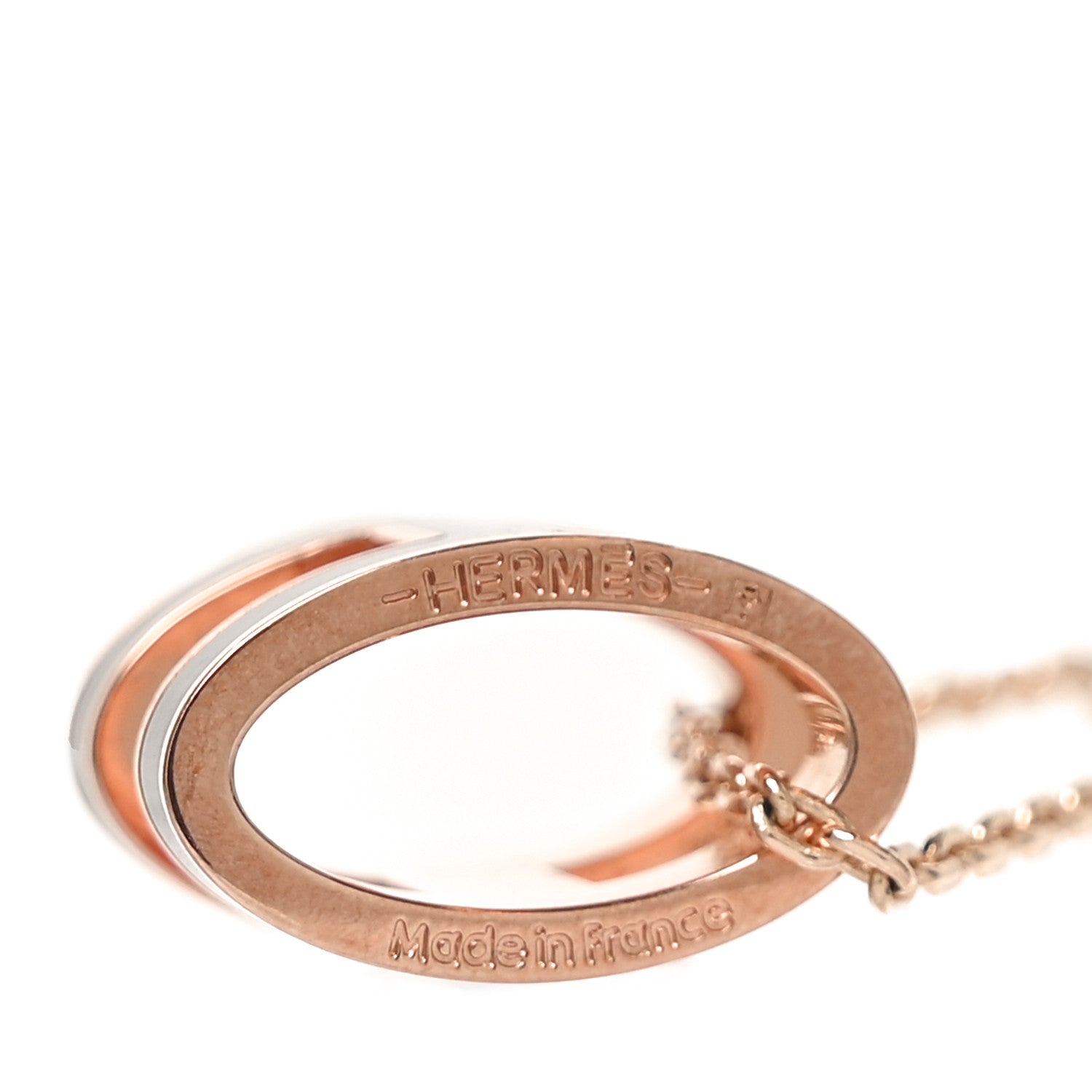 Lacquered Rose Gold Pop H Pendant Necklace Black