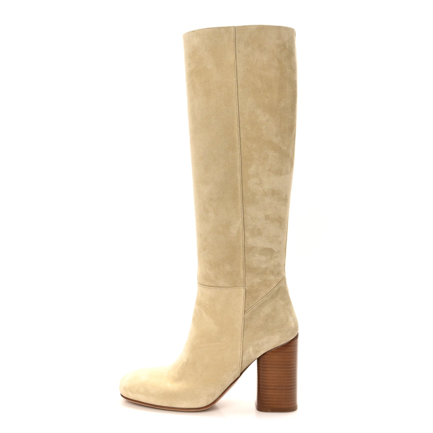 Suede Calfskin Lisiere 90 Boots 37 Beige Lin