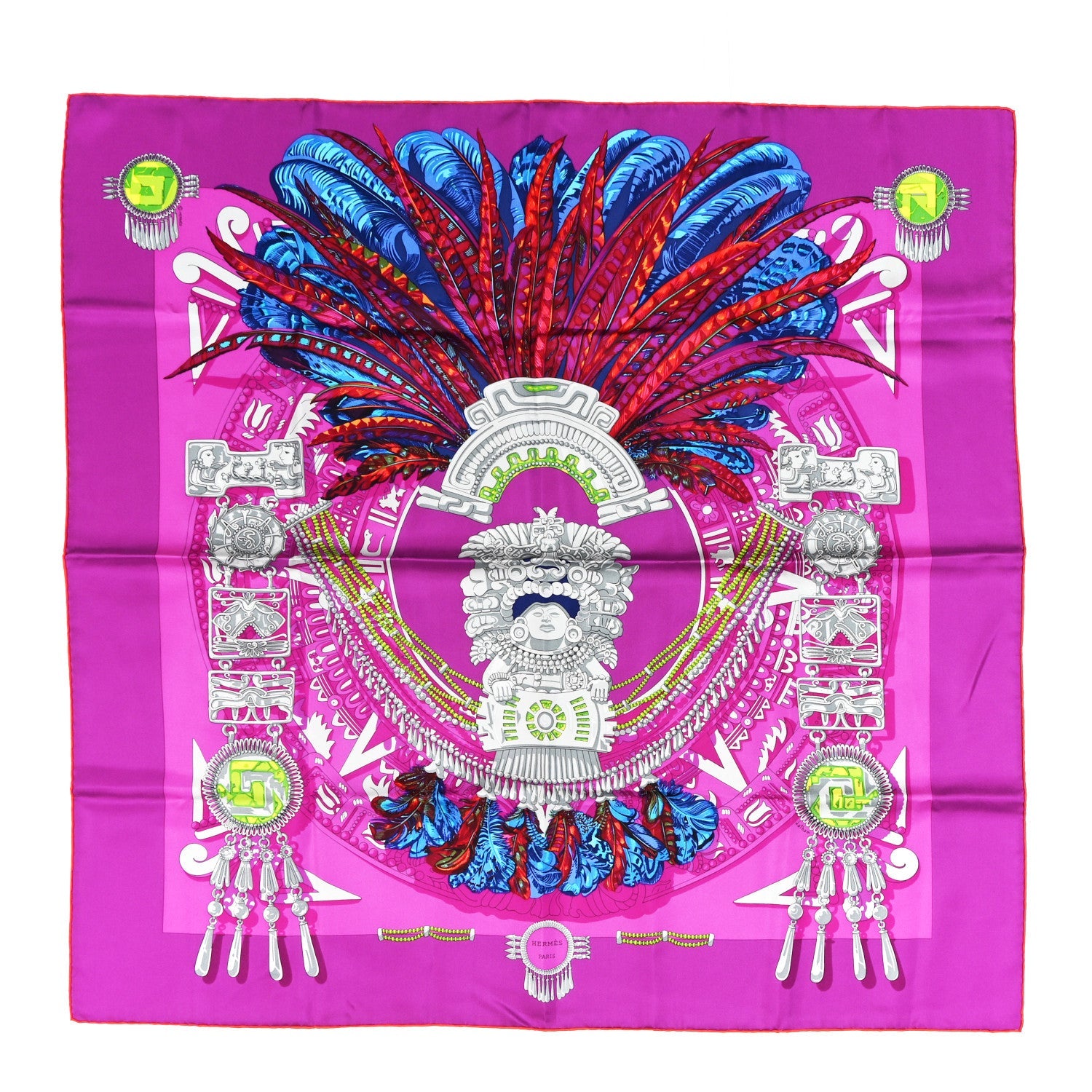 Silk Mexique Scarf 90 Fuchsia
