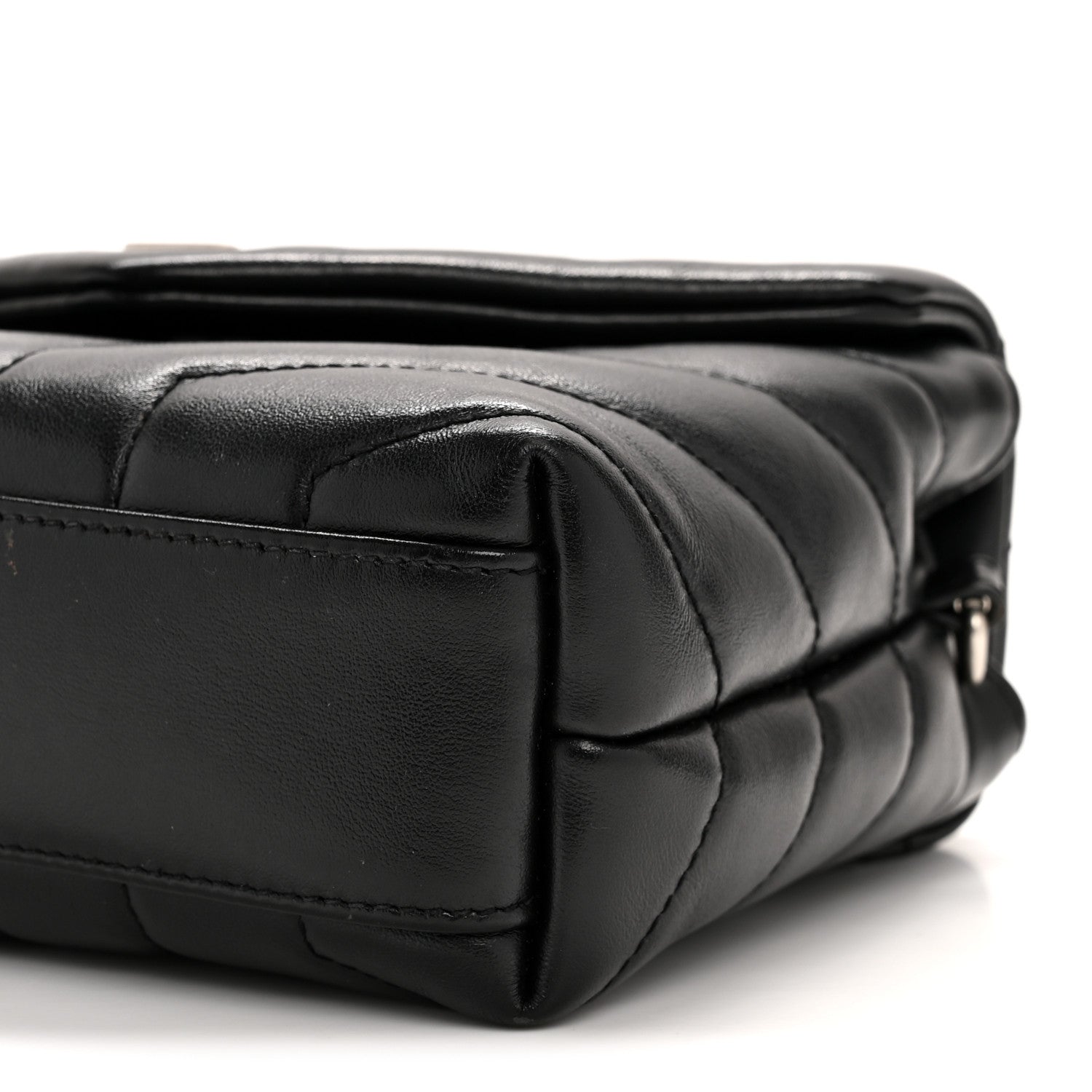 Calfskin Y Quilted Monogram Toy Loulou Crossbody Bag Black